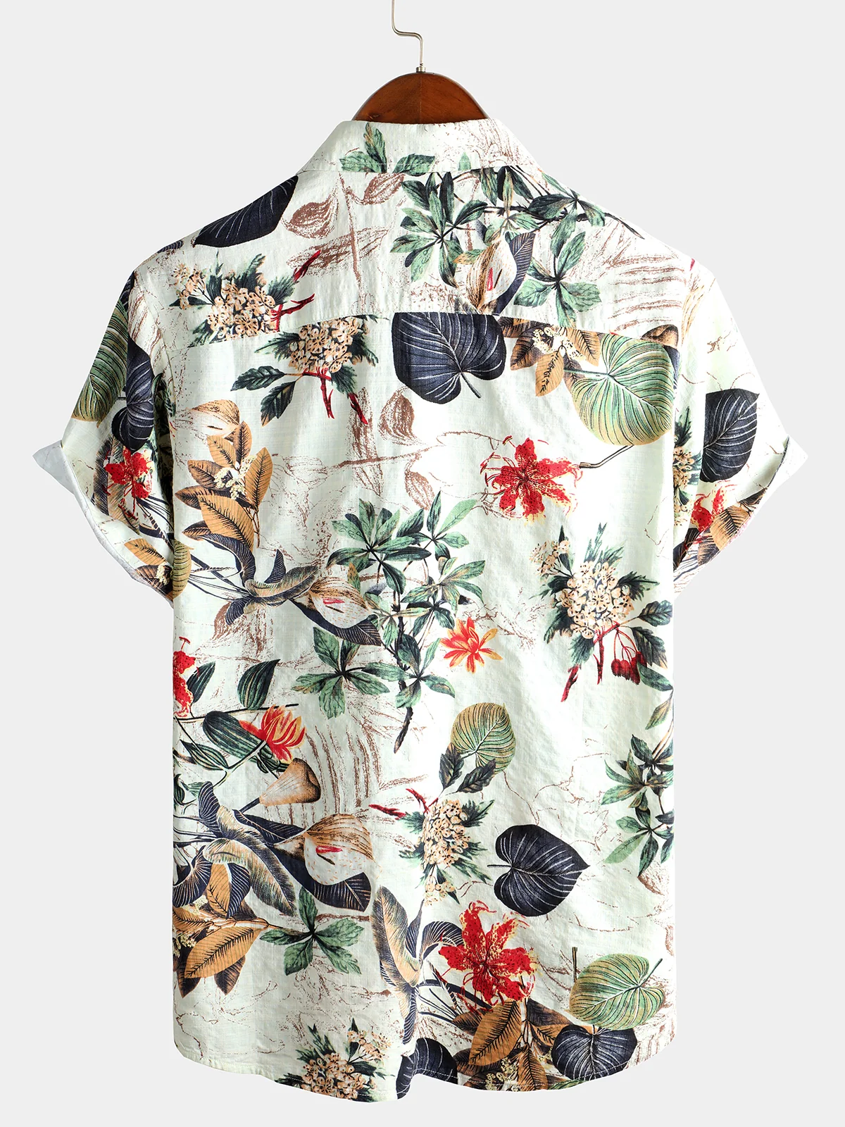 Men's Tropical Floral Cotton Hawaiian Shirt