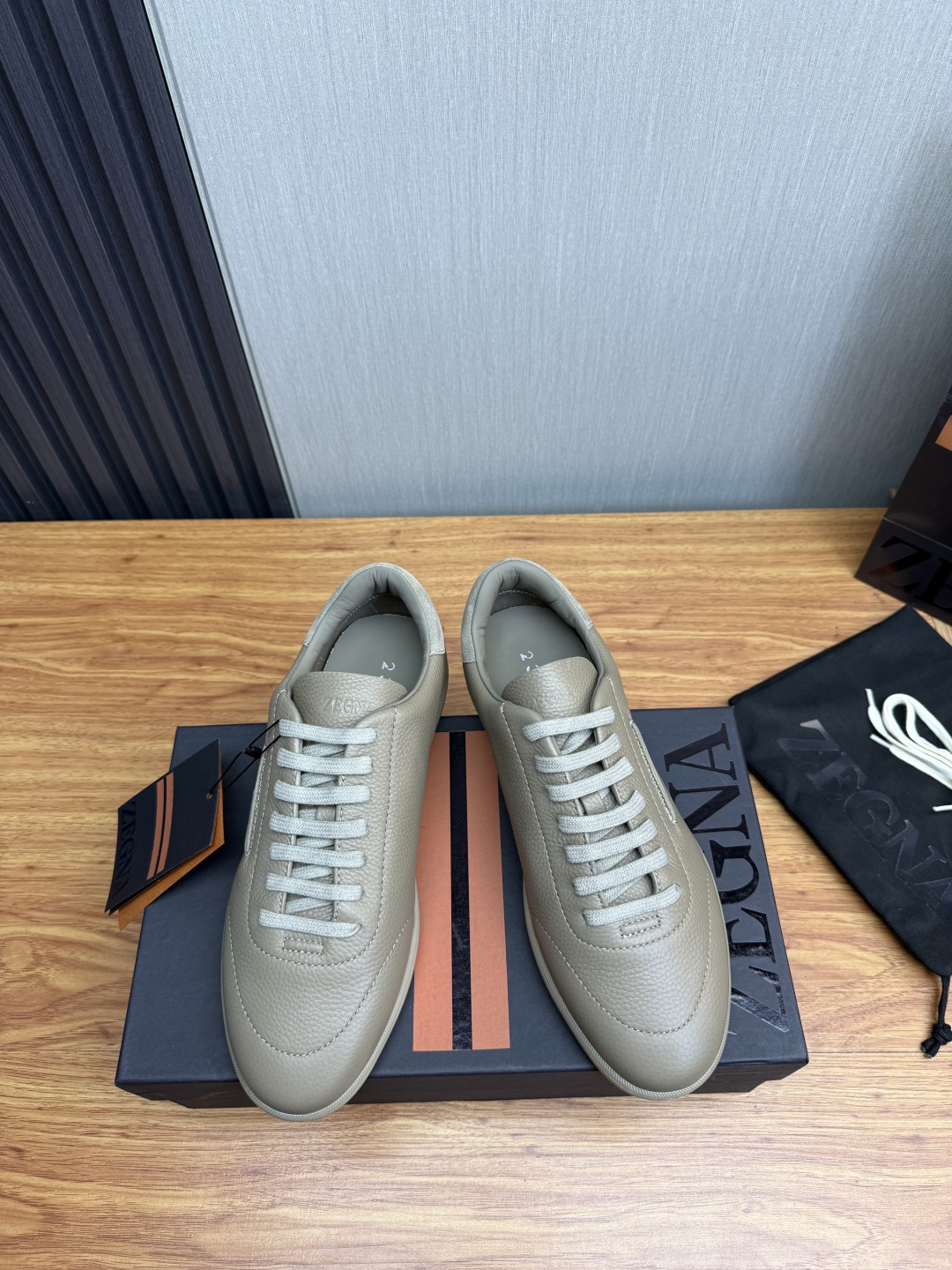 Zegna Men's Sneaker in Soft grained calfskin