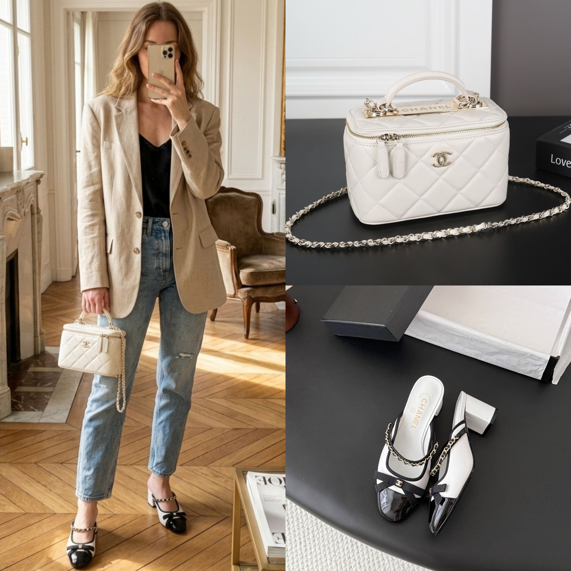 Chanel CF Mini 20CM Caviar Quilted Leather CC Logo Chain Flap Shoulder Bag - KAIROO