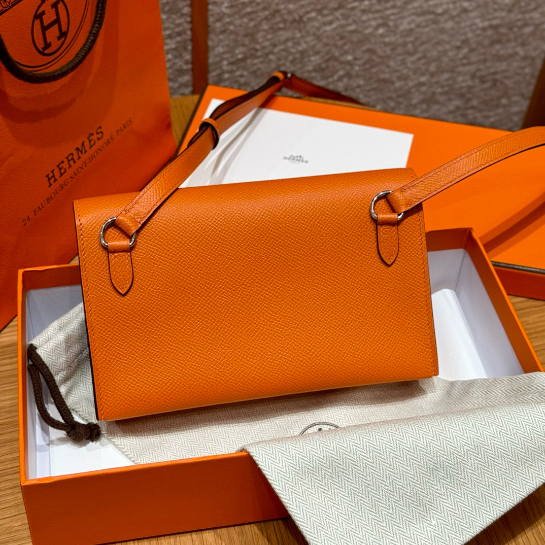 Hermes Orange Epsom Snap Wallet