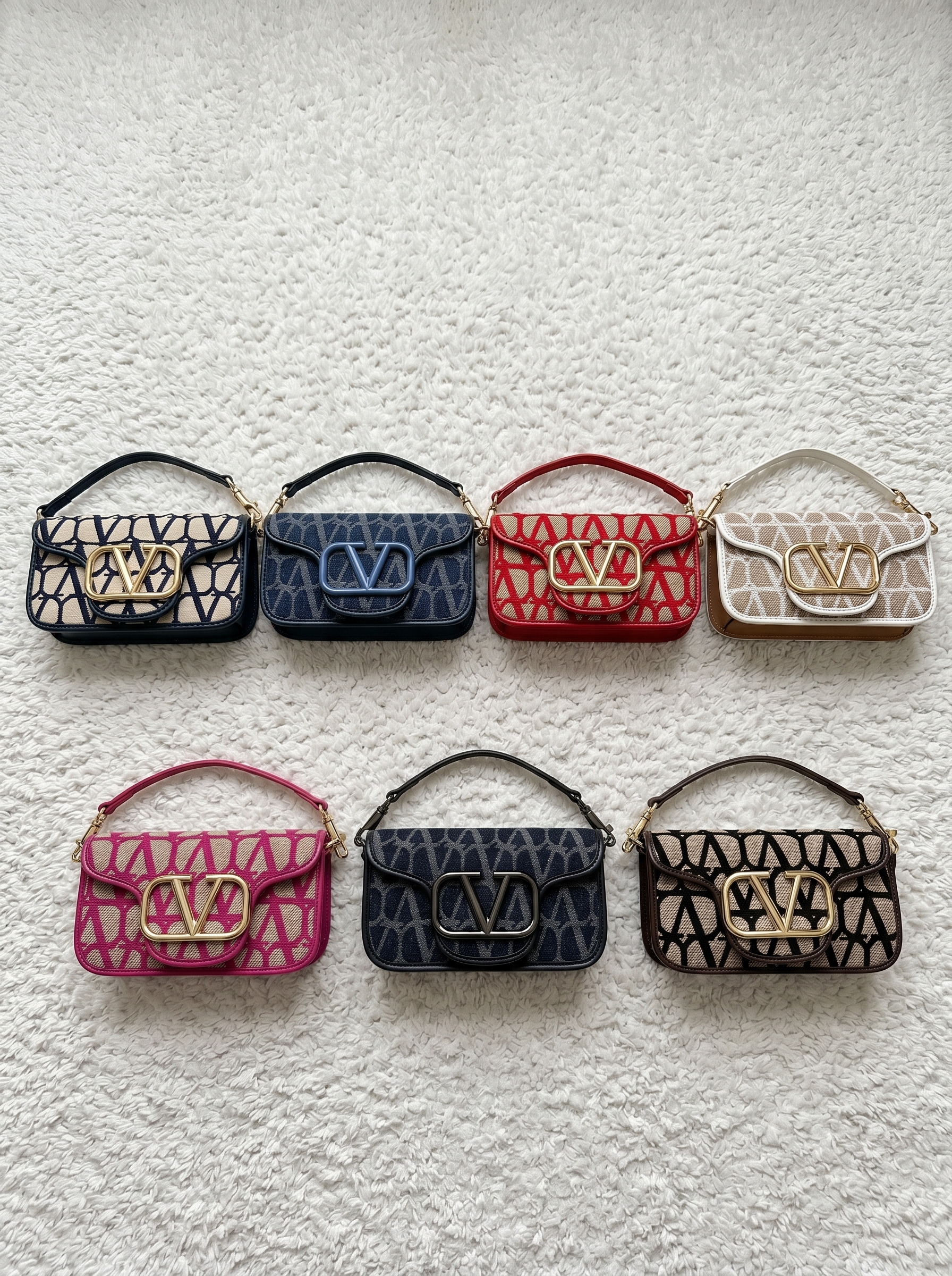 Valentino Locò Small Toile Iconographe Jacques Canvas Gold VLogo Flap Horizontal Shoulder Bag - KAIROO