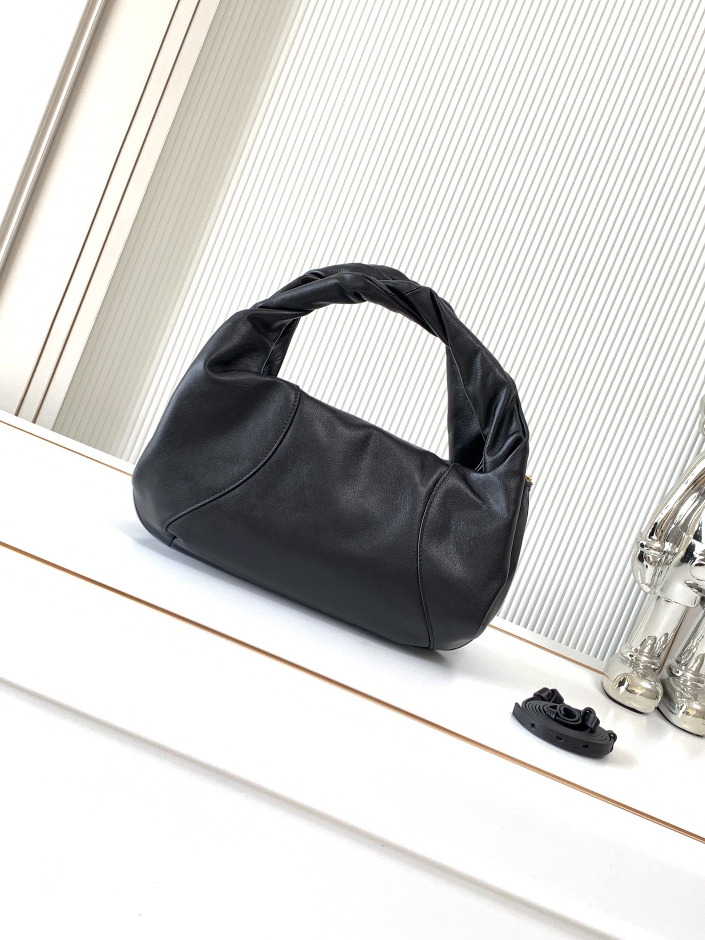 Fend Small Spy Bag in Black Leather