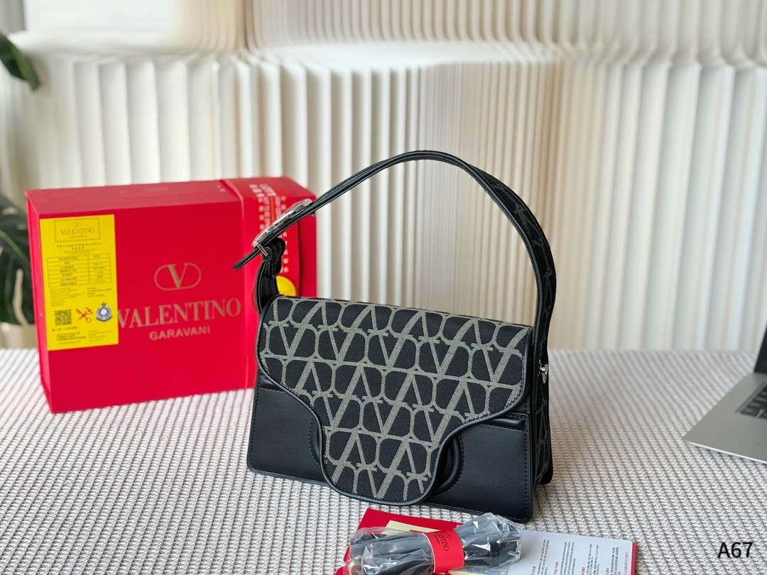 Valentino Locò Toile Iconographe Monogram Canvas Leather Small Rectangular Shoulder Bag - KAIROO