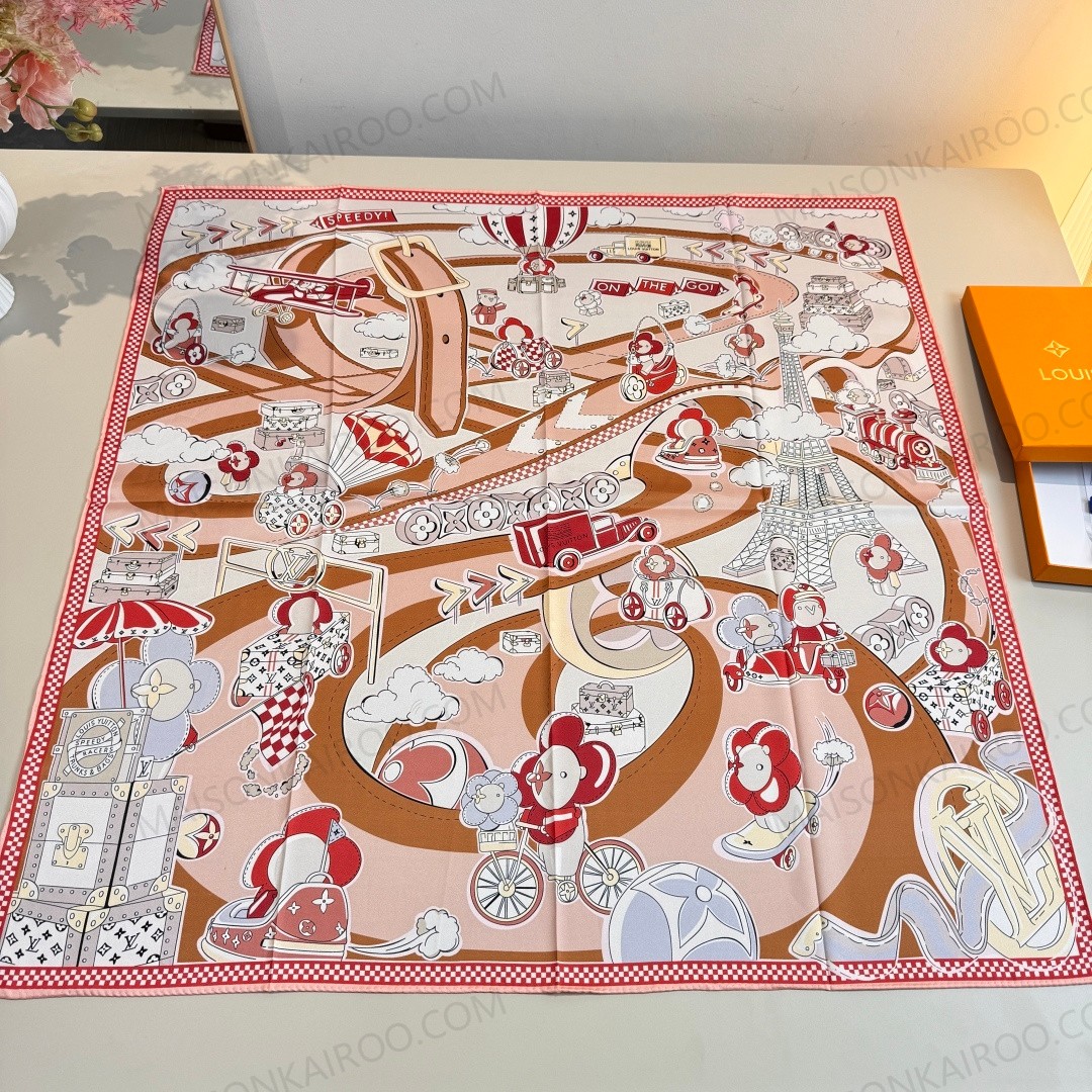 Louis Vuitton LV Vivienne Travel 90 Square Scarf - KAIROO