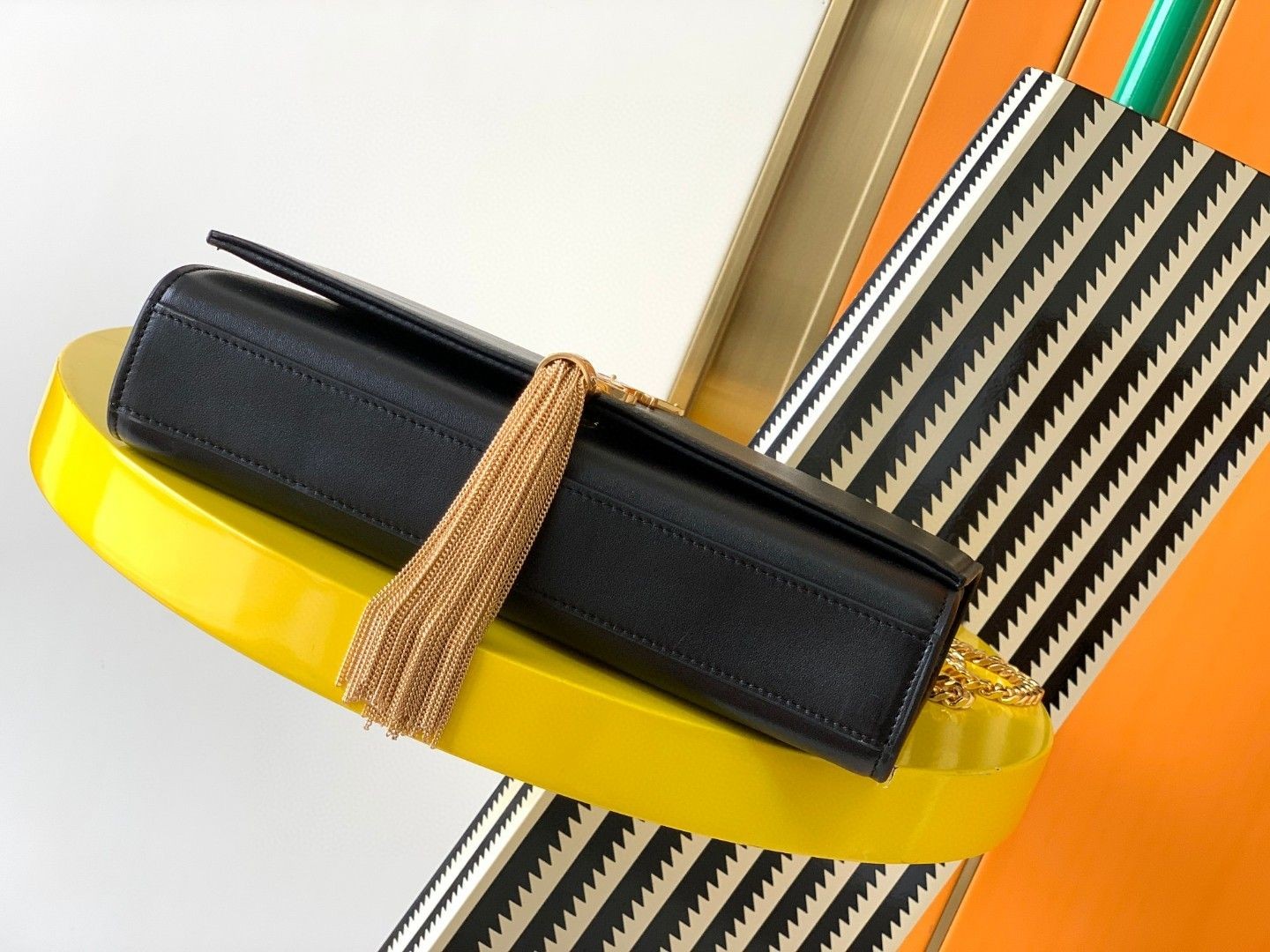 Saint Laurent YSL KATE medium bag in grained leather with tassels