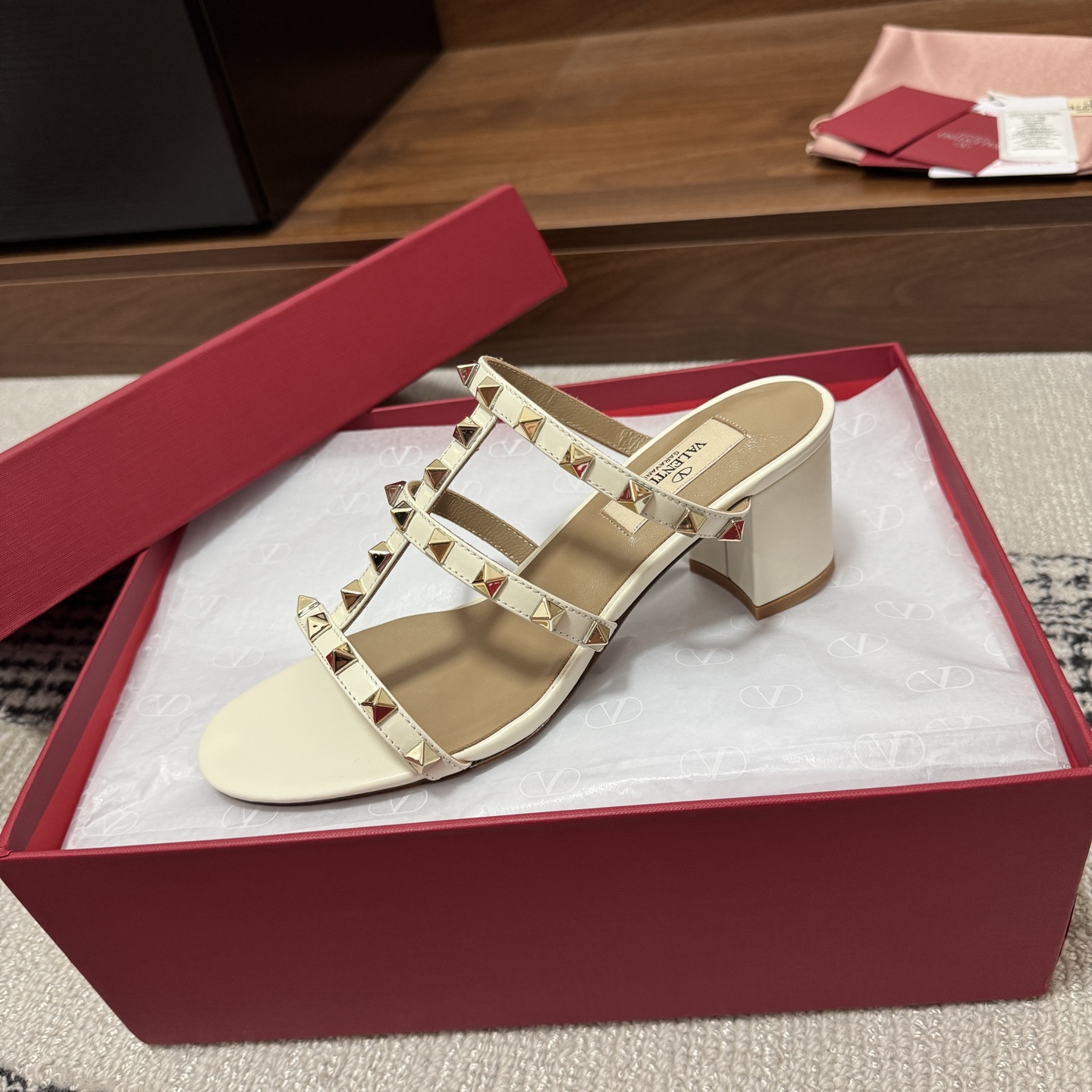 Valentino Rockstud Heeled Mule