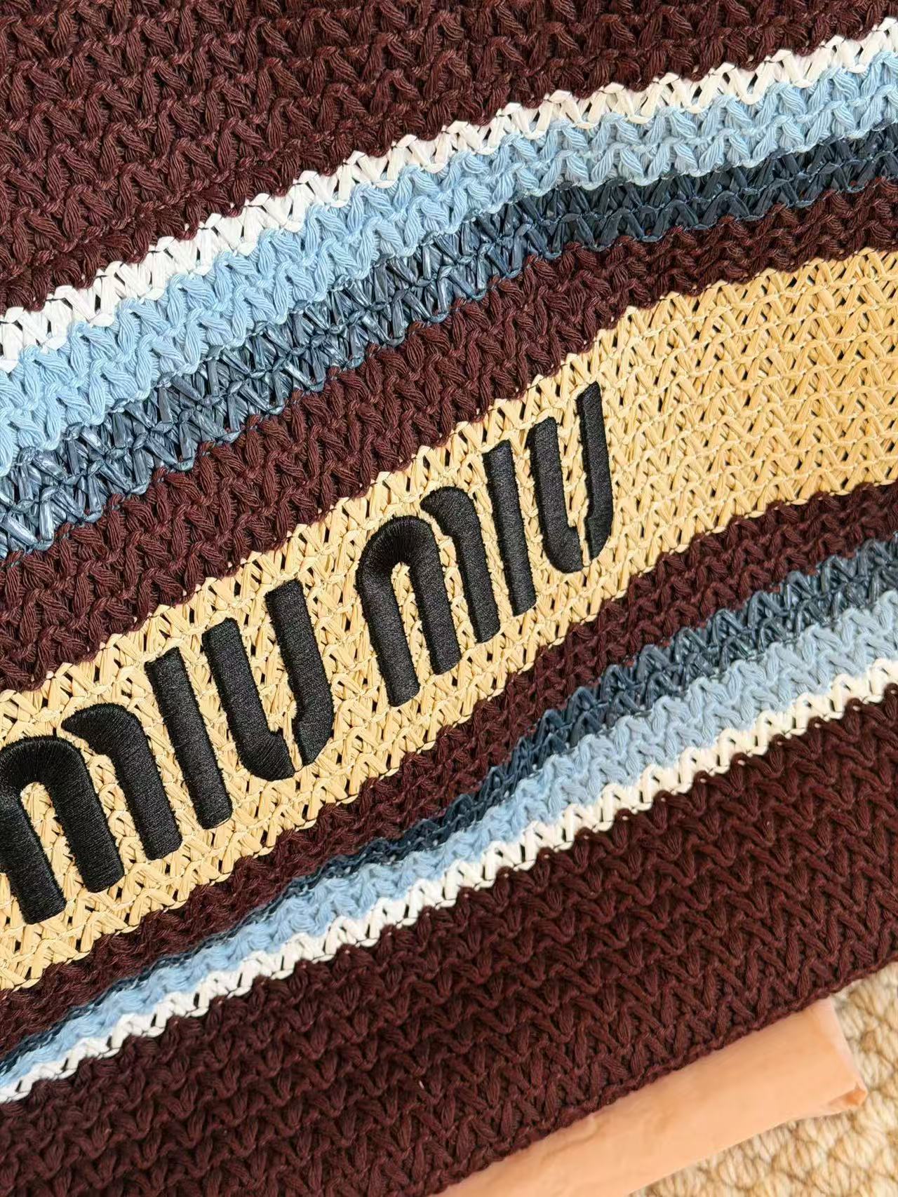 Miumiu new spliced pattern woven bag