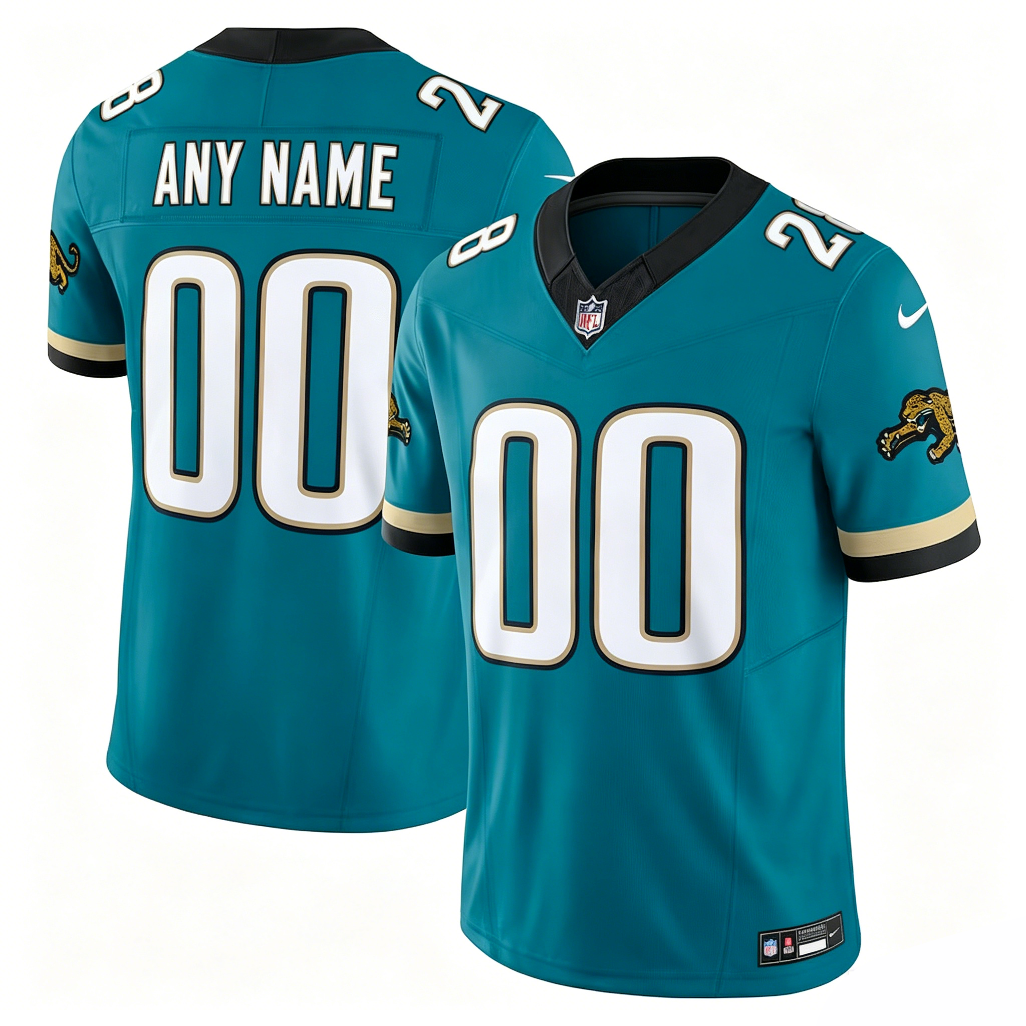 Customized Nike  White Jacksonville Jaguars Football Jersey Teal Vapor F.U.S.E. Limited Jersey