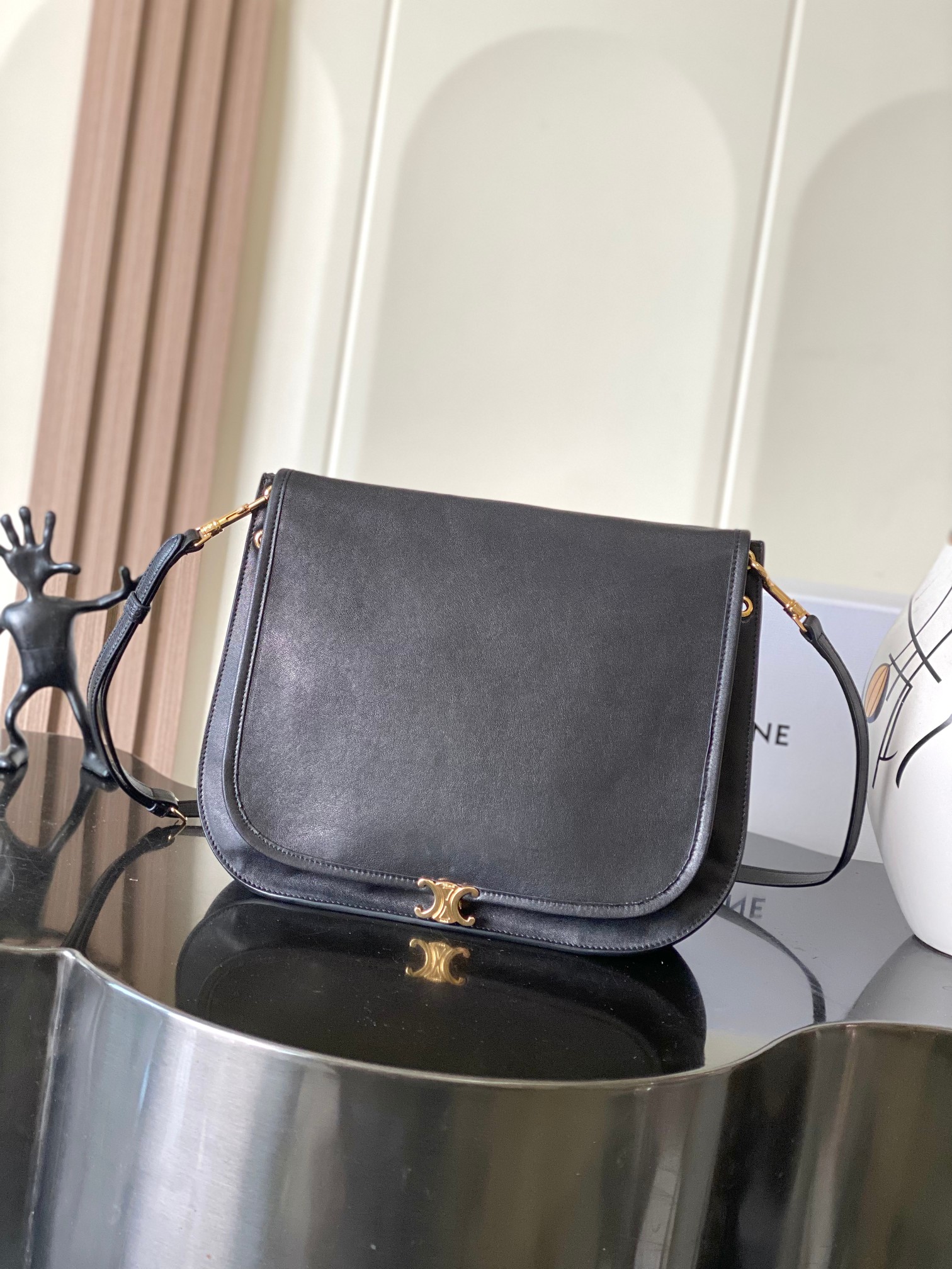 Celine Black Triomphe Besace Handbag