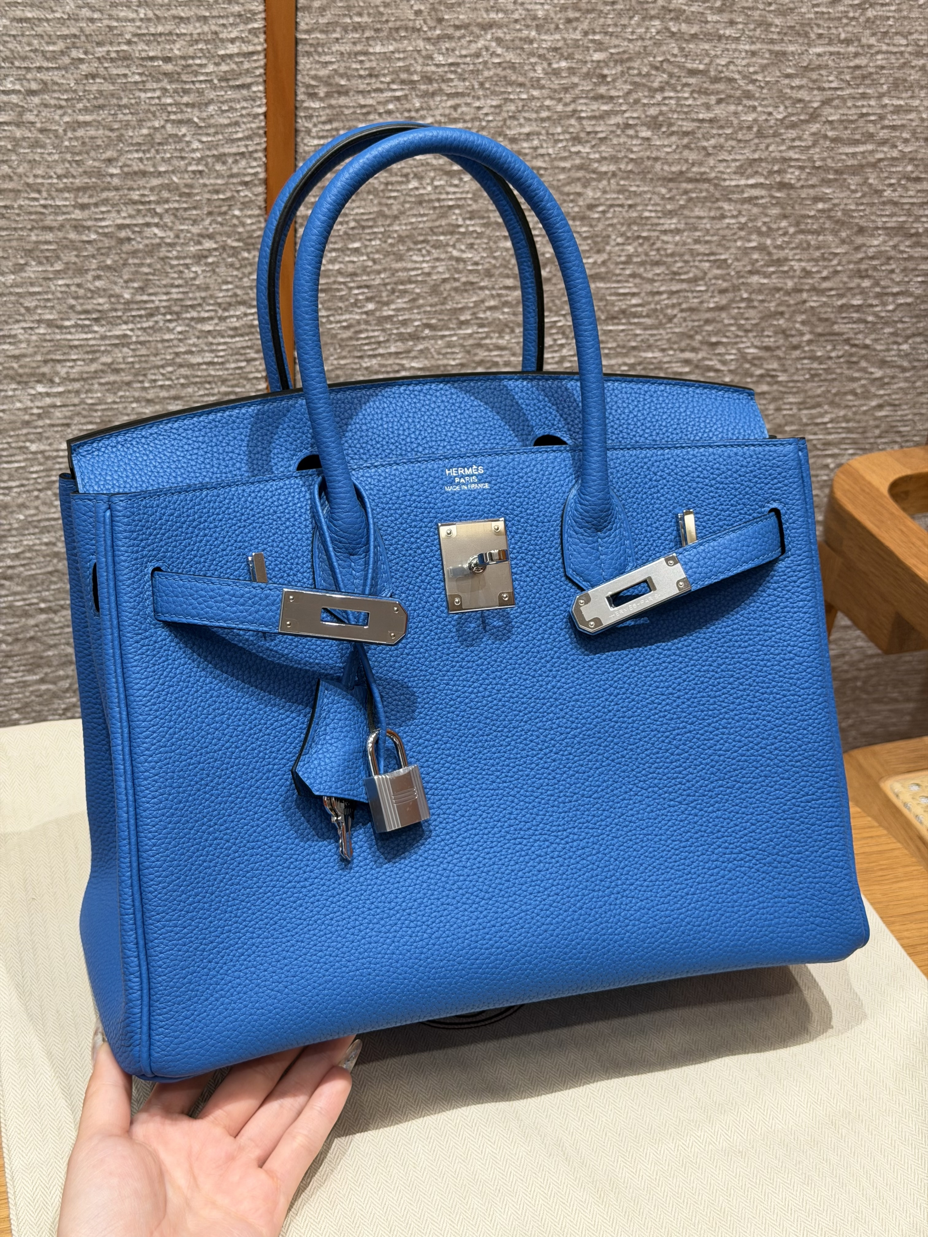 Hermes Blue zalige Togo Birkin 30 Bag