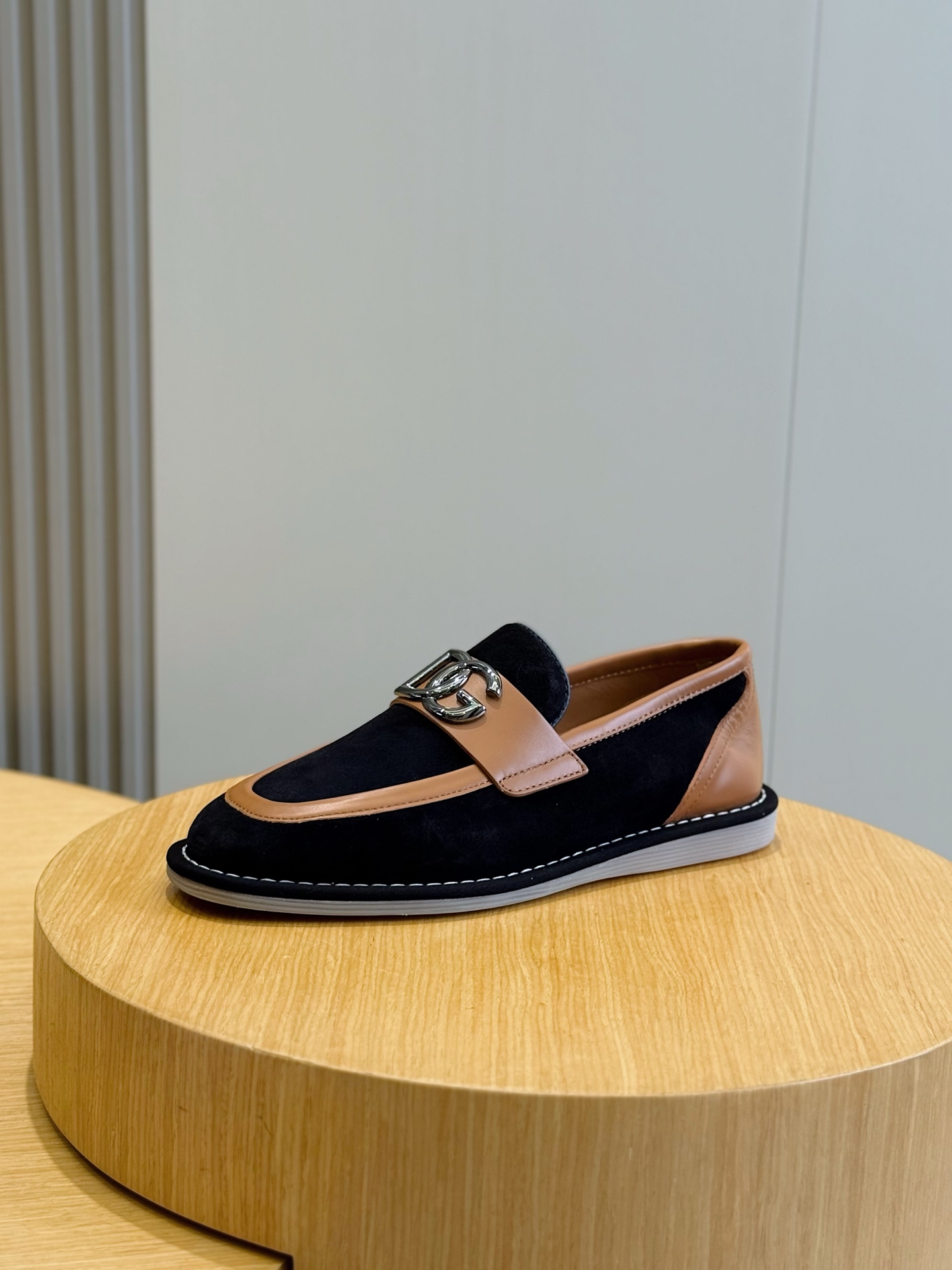 Dolce Gabbana Men's DG Logo Suede Loafer