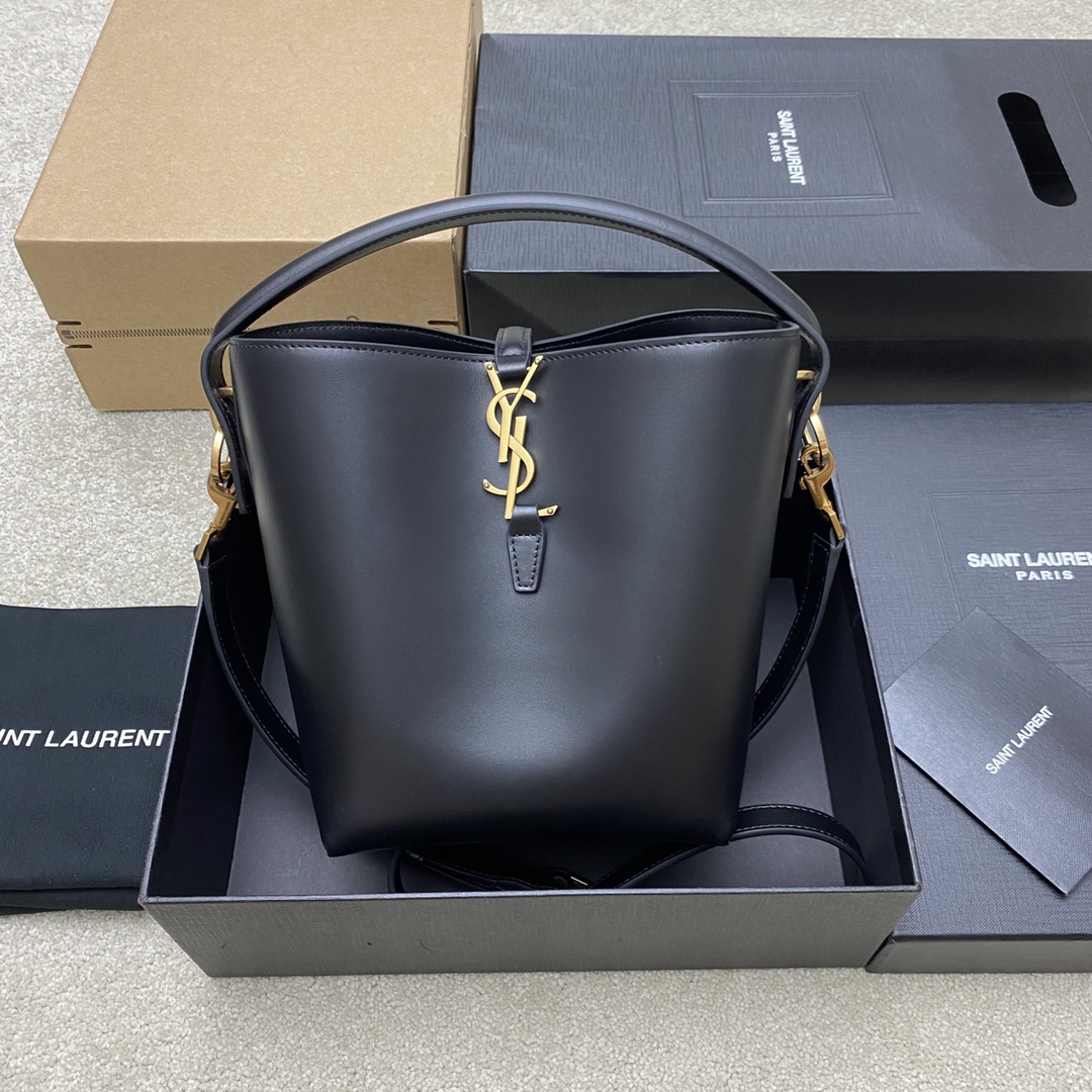 Saint Laurent Black Shiny Leather Small LE 37 Bag