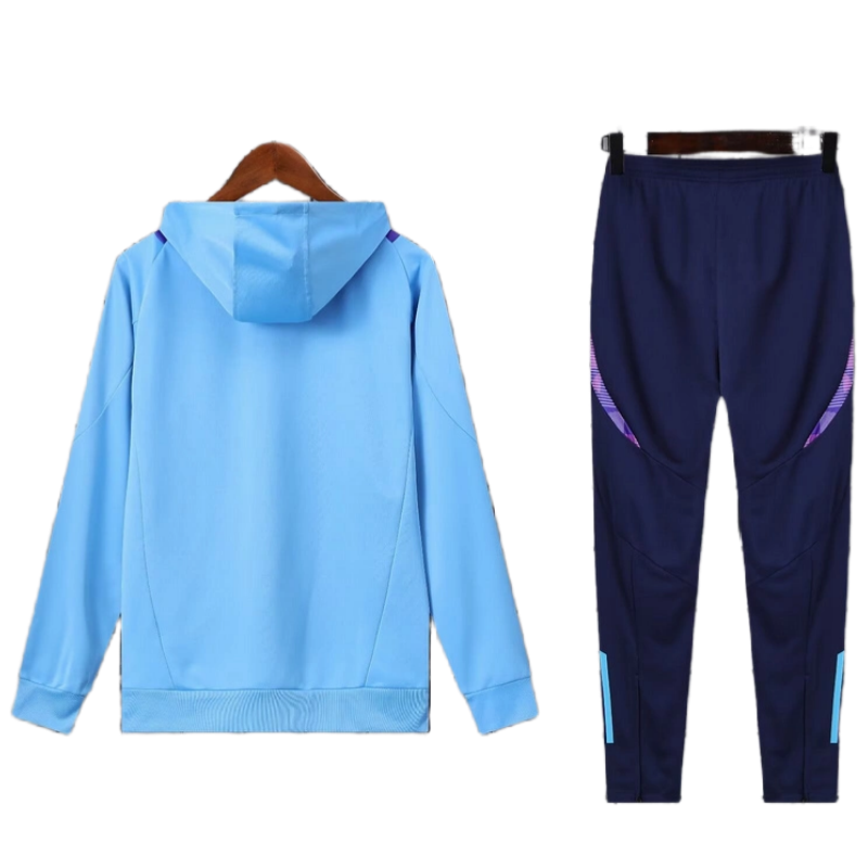 Adidas Argentina Nation 2024-25 Hooded Blue Training Tracksuit Kit | Soc Jersey - Premium Football Jersey