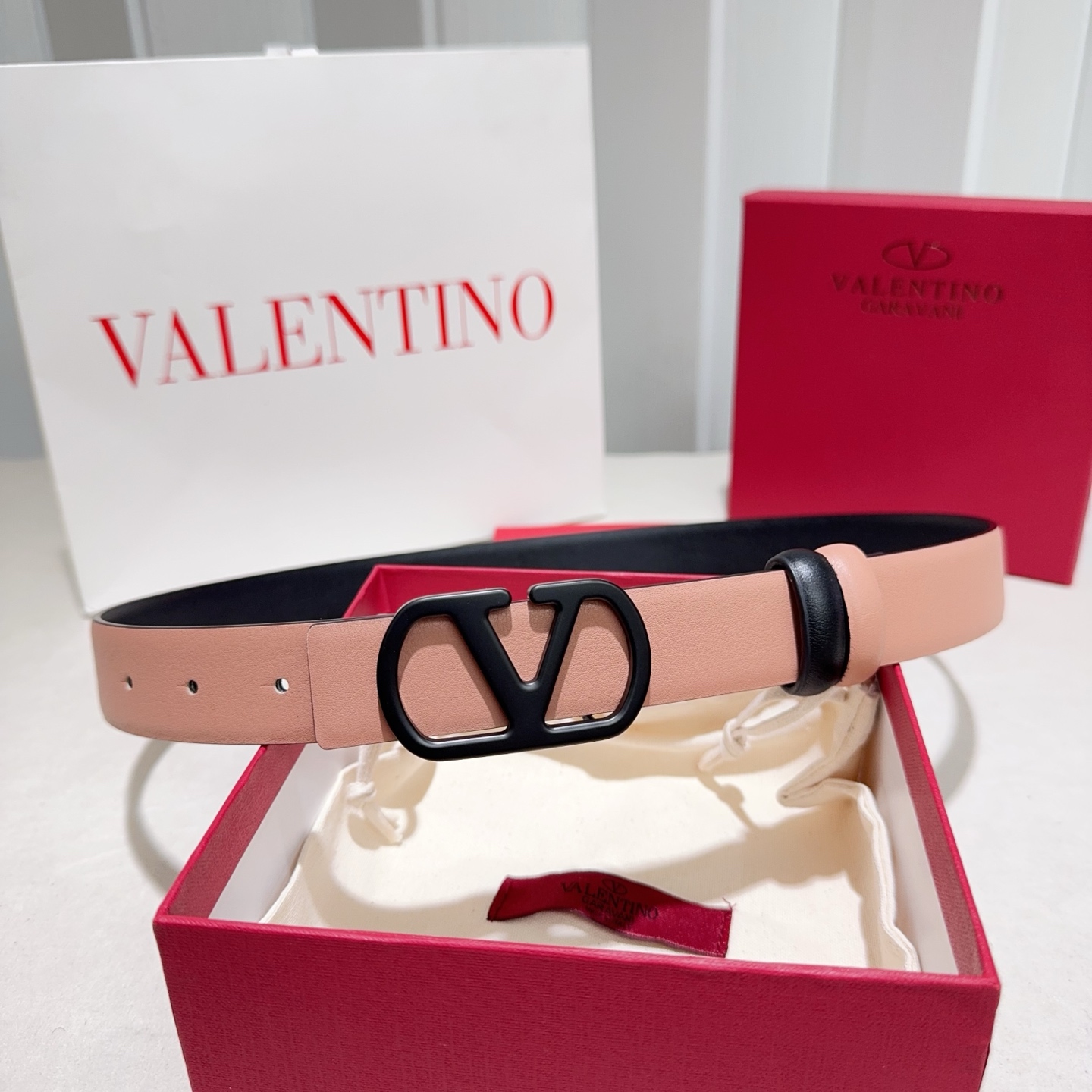 Valentino Reversible Leather Belt 3cm