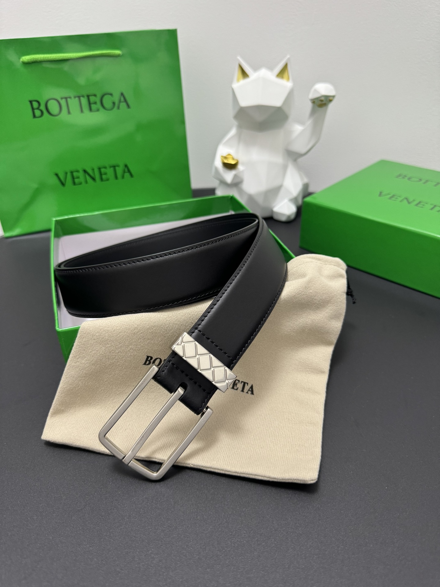 Bottega Veneta Intrecciato Leather Belt 3.5cm