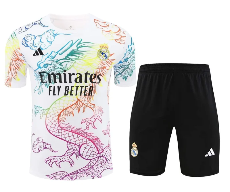 24-25 Real Madrid Training Wear White Suit Shirt
