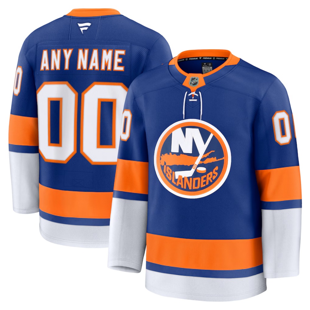 Custom New York Islanders Fanatics Home Away Jersey Fanatics Navy Premier Breakaway Heritage Blank Jersey