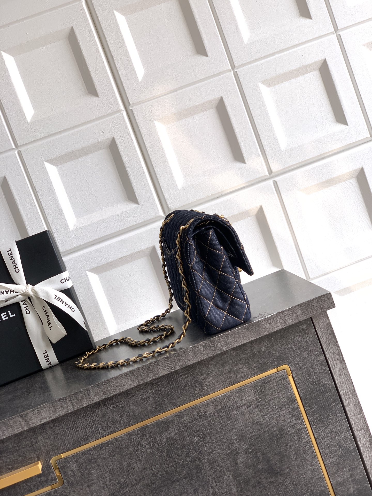 Chanel Classic 11.12 Handbag in Dark blue denim