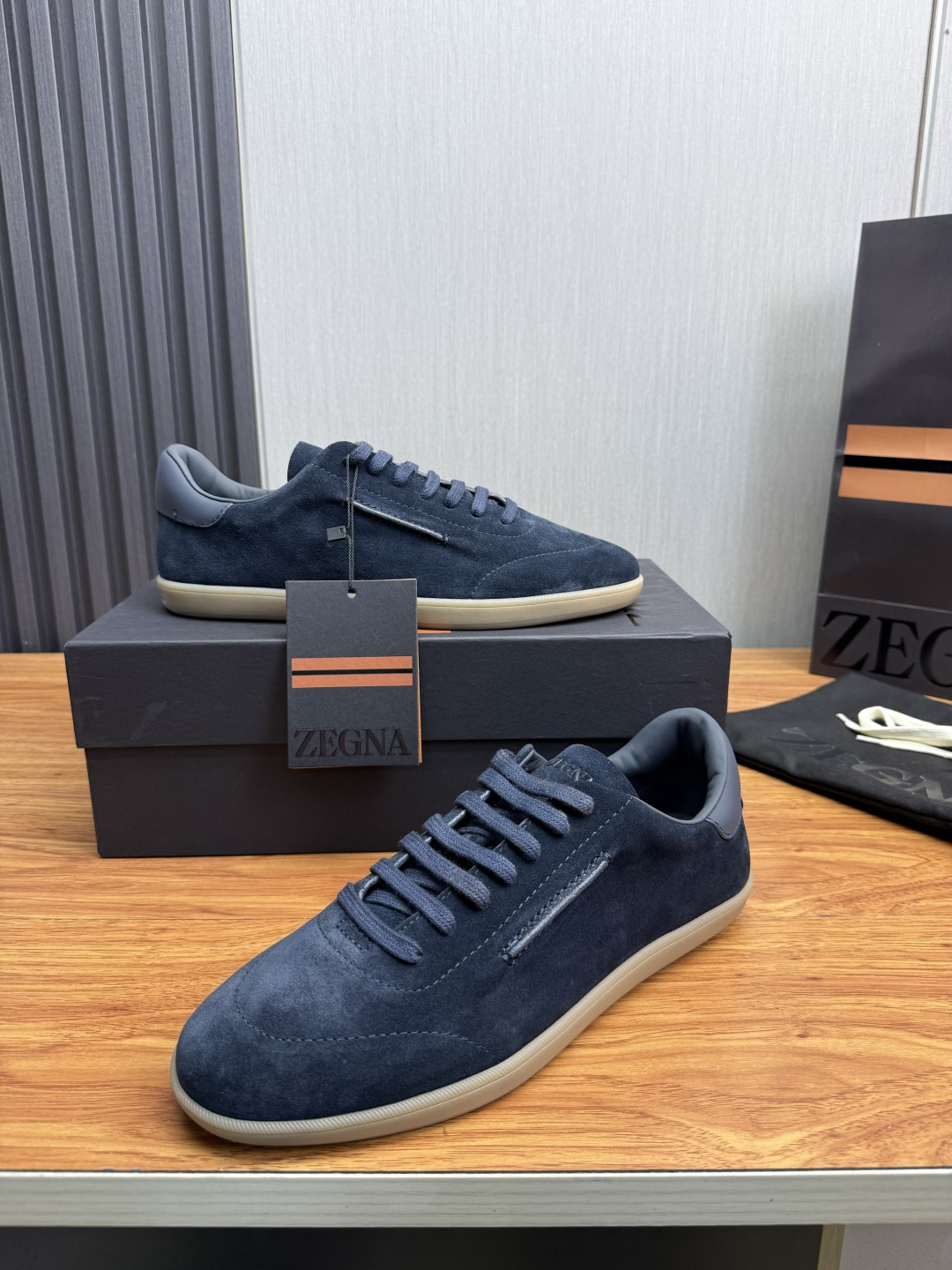 Zegna Men's Sneaker in Suede leather