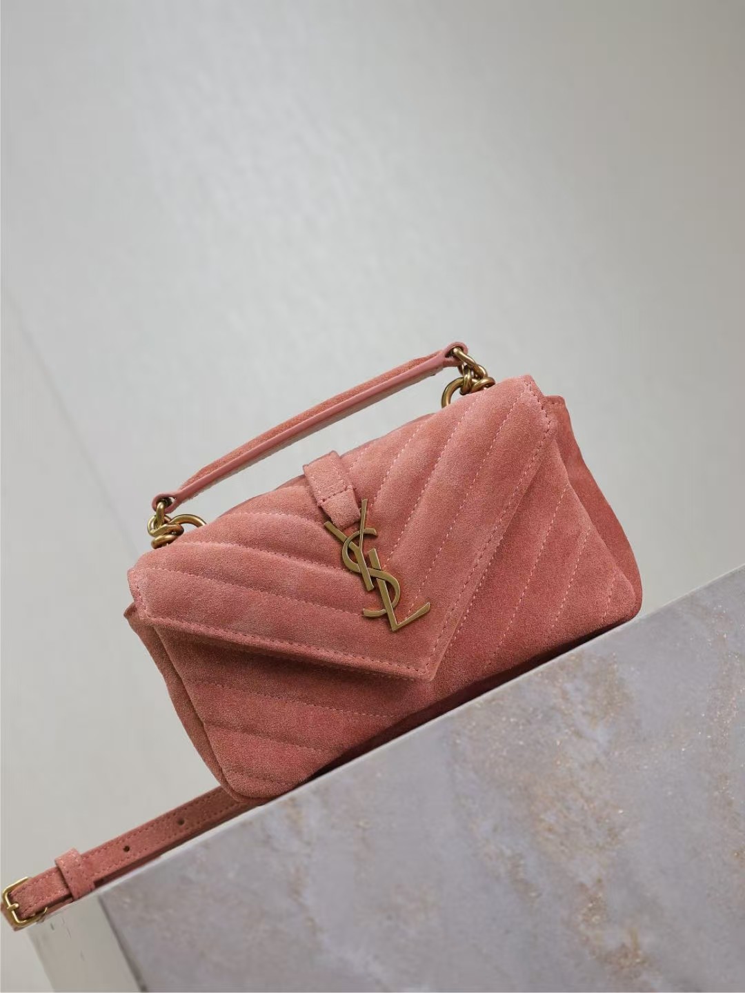Saint Laurent YSL COLLEGE suede mini bag