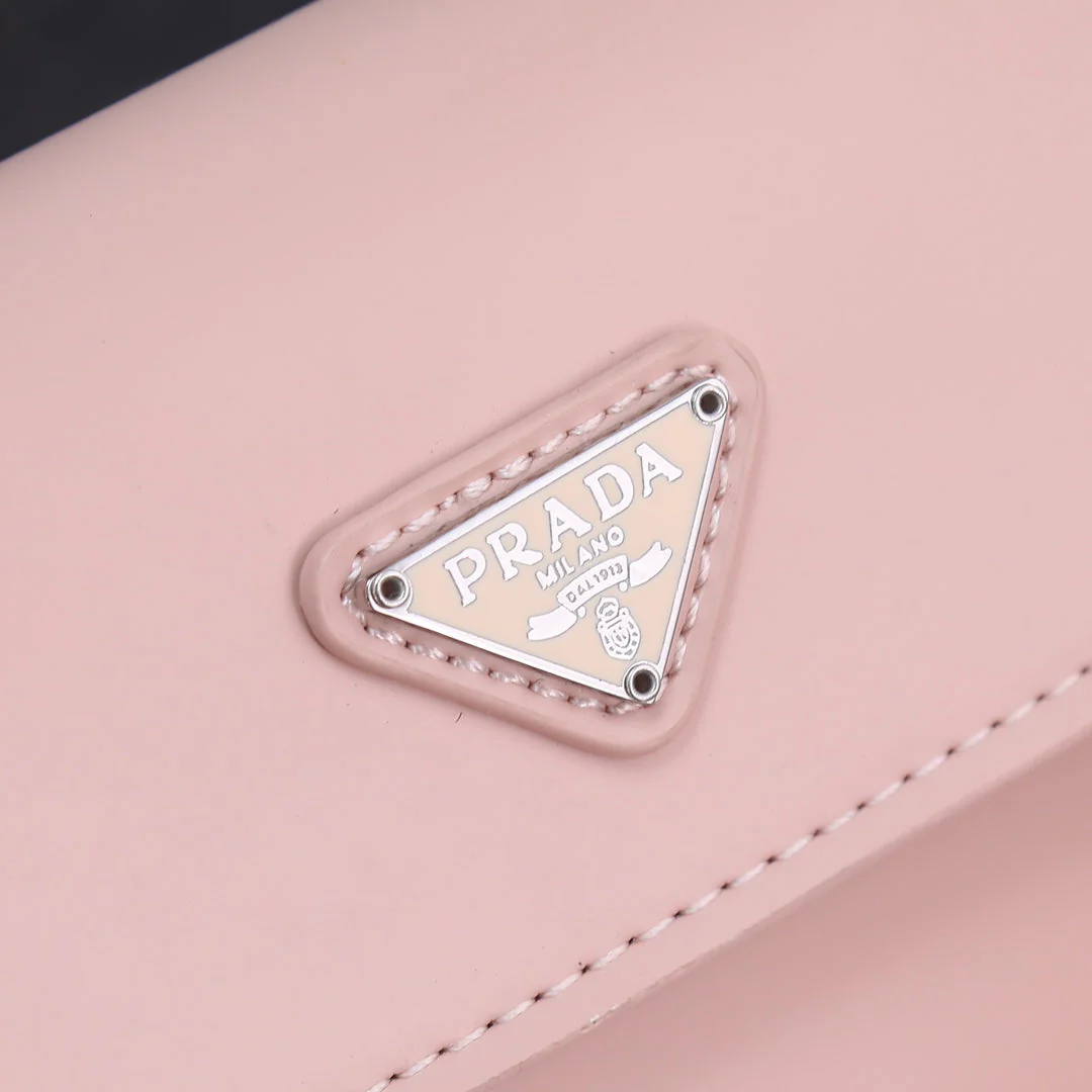 Prada 23 BAG IN LIGHT PINK CALFSKIN SILVER HARDWARE