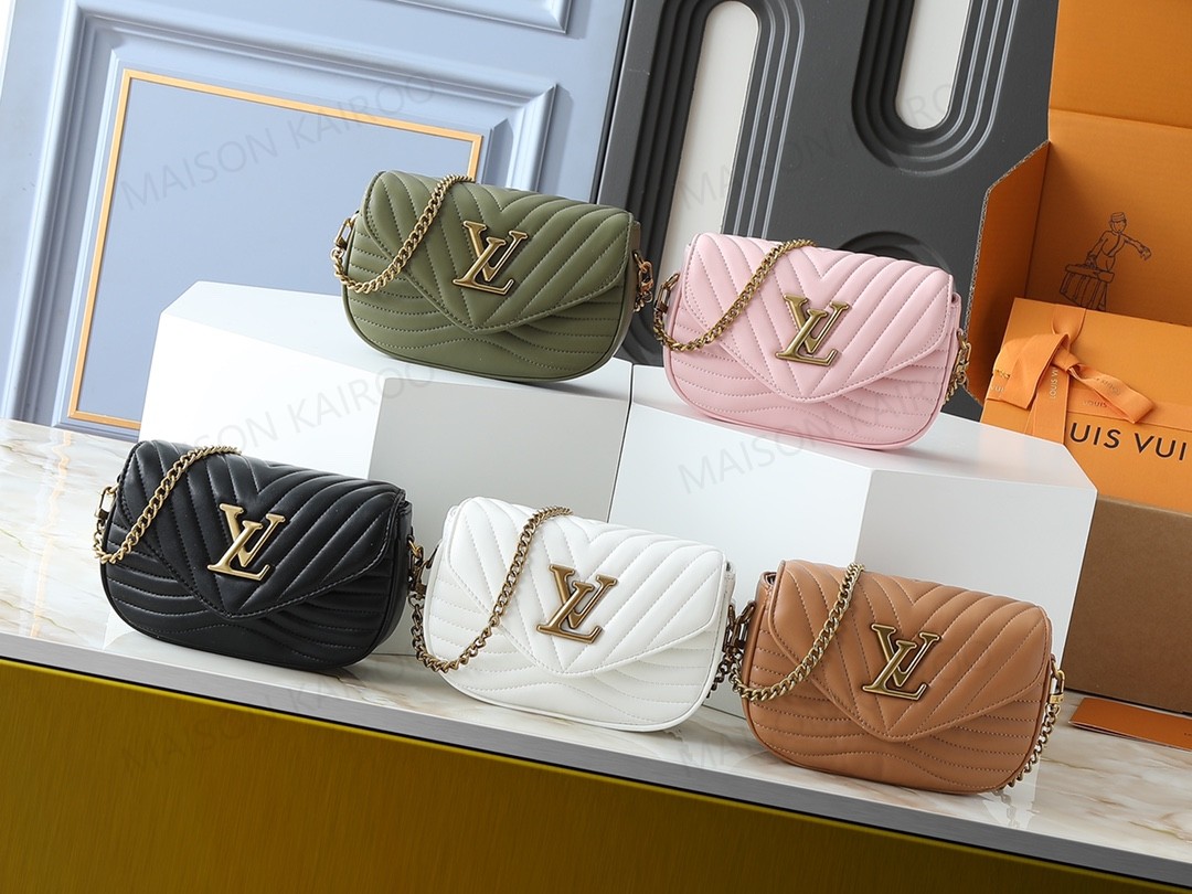 Louis Vuitton LV New Wave Multi-Pochette 3-in-1 V-Stitch Quilted Leather Chain Flap Shoulder Bag - KAIROO