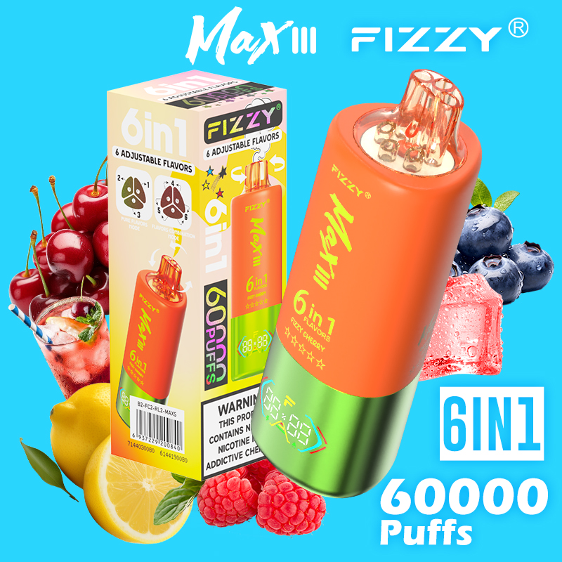 Fizzy Max III 60K Disposable Vape 6-in-1 Flavor (5%, 60000 Puffs)
