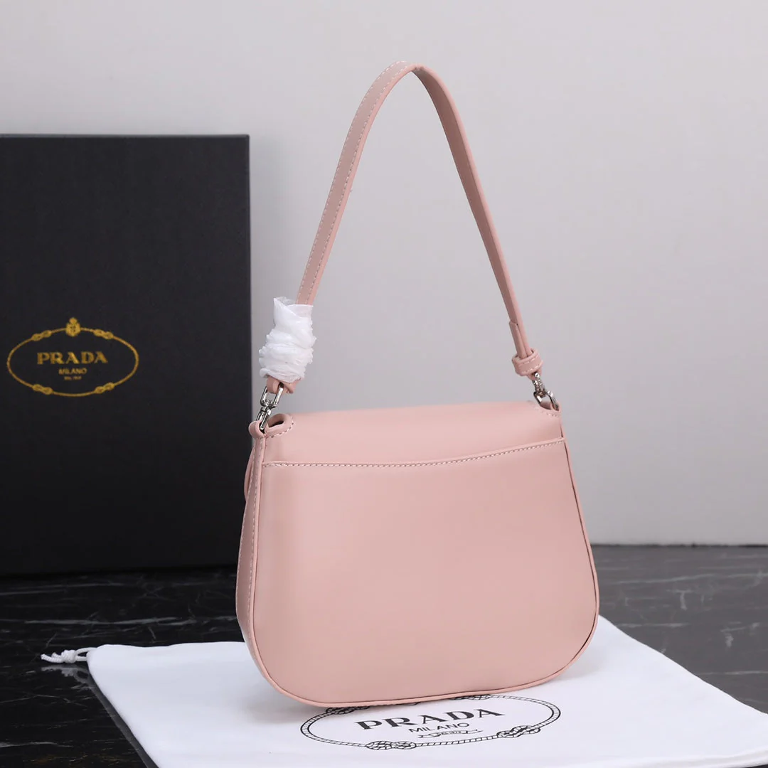 Prada 23 BAG IN LIGHT PINK CALFSKIN SILVER HARDWARE