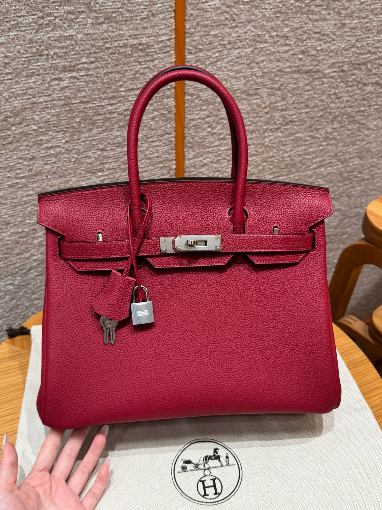 Hermes Rouge Grenat Togo Birkin 30 Bag