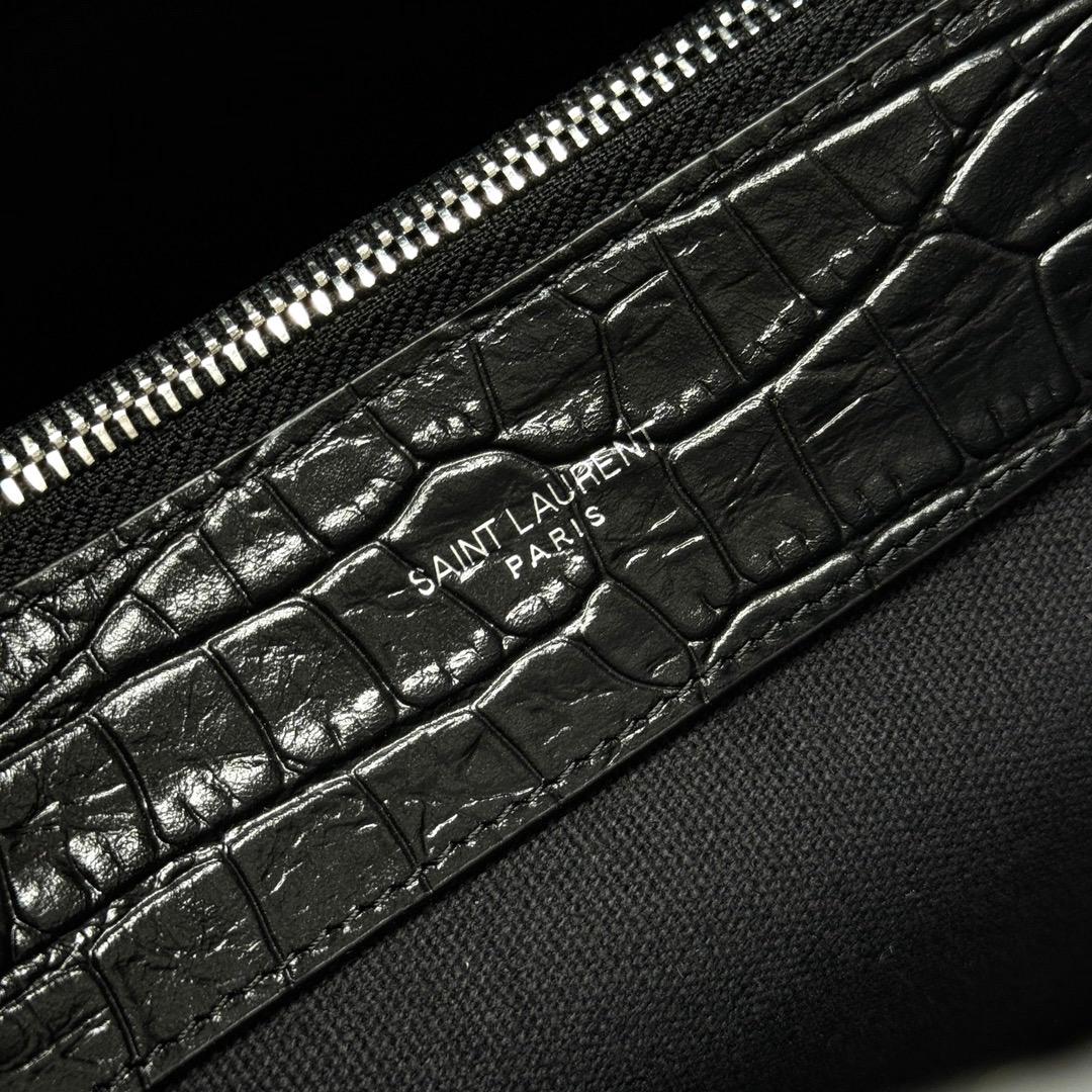 Saint Laurent YSL Black crocodile bag