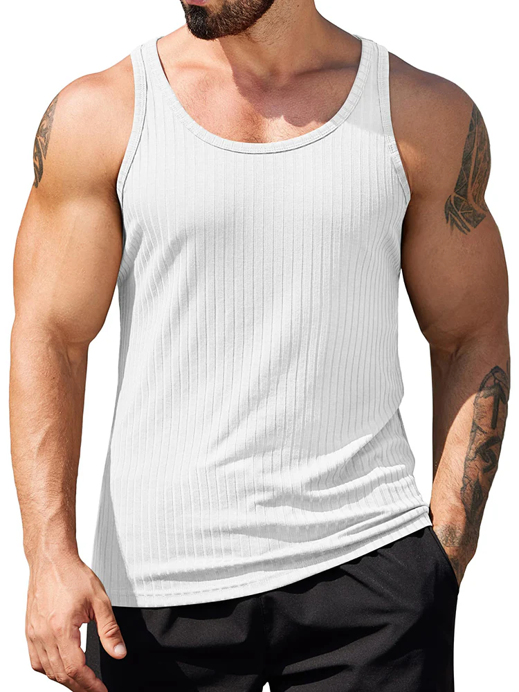Gym Muscle Ribbed Knit Tank Top (US Only)