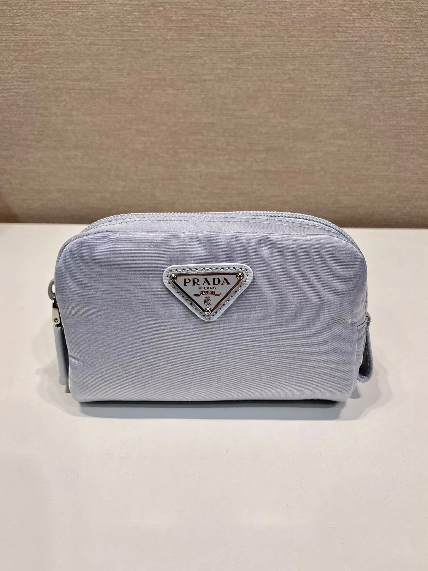 Prada Wallets CLUTCH 12 IN LIGHT GREY RE-NYLON