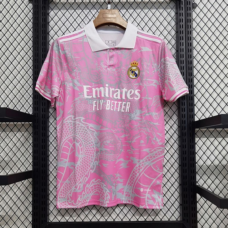 Real Mαdrid Classic pink dragon pattern training uniform  S-2XL
