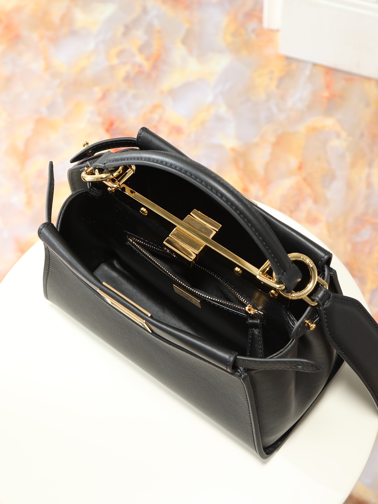 Fendi Peekaboo Mini Calfskin Peekaboo-Black