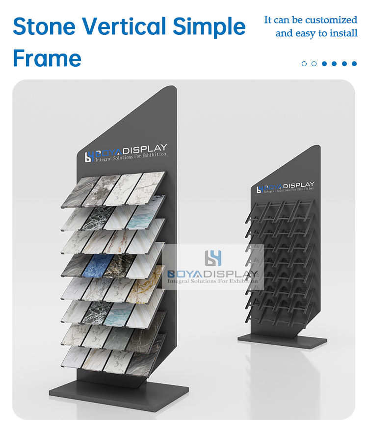 Custom Quality Multi-style Metal Modern Waterfall Tile Display Stand Stone Ceramic Tile Small Sample Display Stand