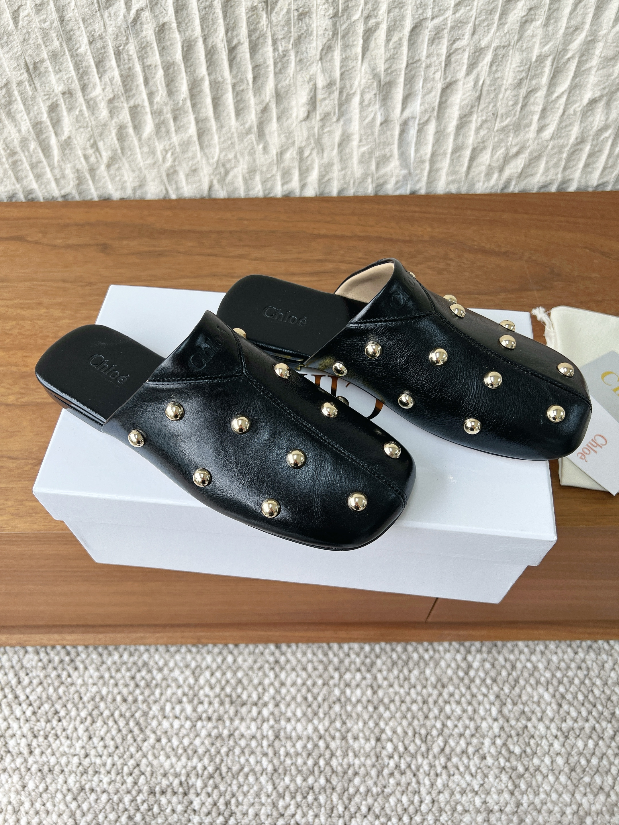 Chloe Studded Leather Mule