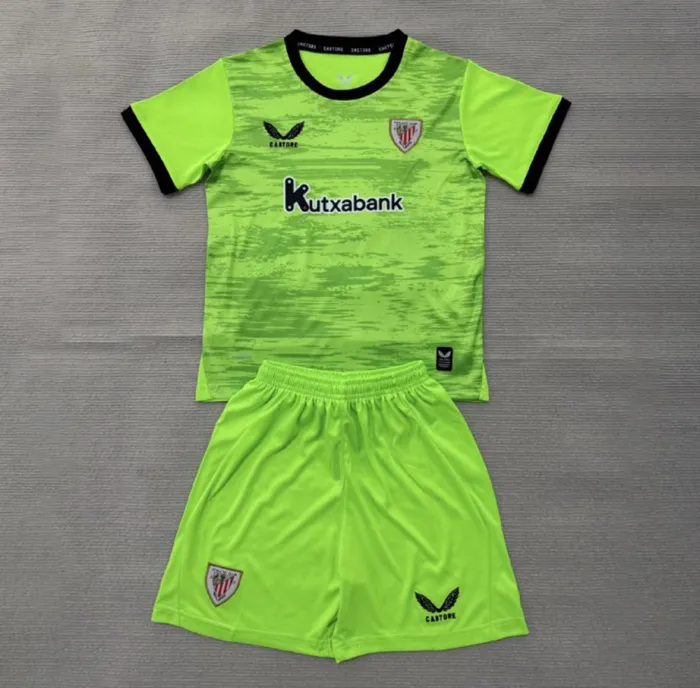 Kids Athletic Bilbao Green Goalkeeper Jersey Suit 26/27 | Soc Jersey - Premium Football Jersey