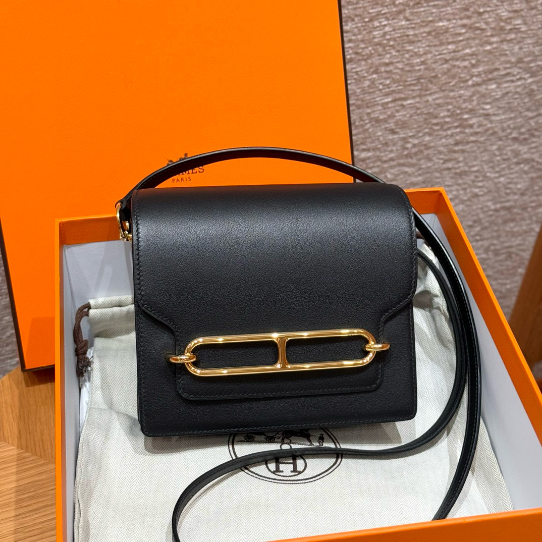 Hermes Black Swift Mini Roulis 18