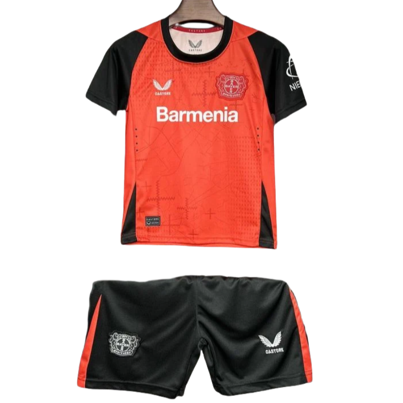 24-25 Bayer 04 Leverkusen Kids Kit Home Soccer Jersey