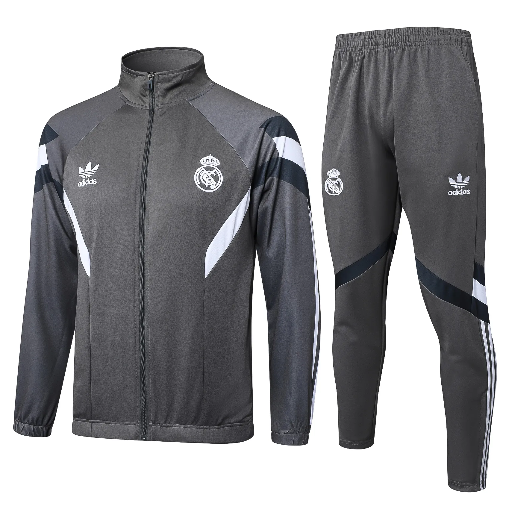 Adult / Kids Retro Real M@drid 24/25 full zipper training Suit A836