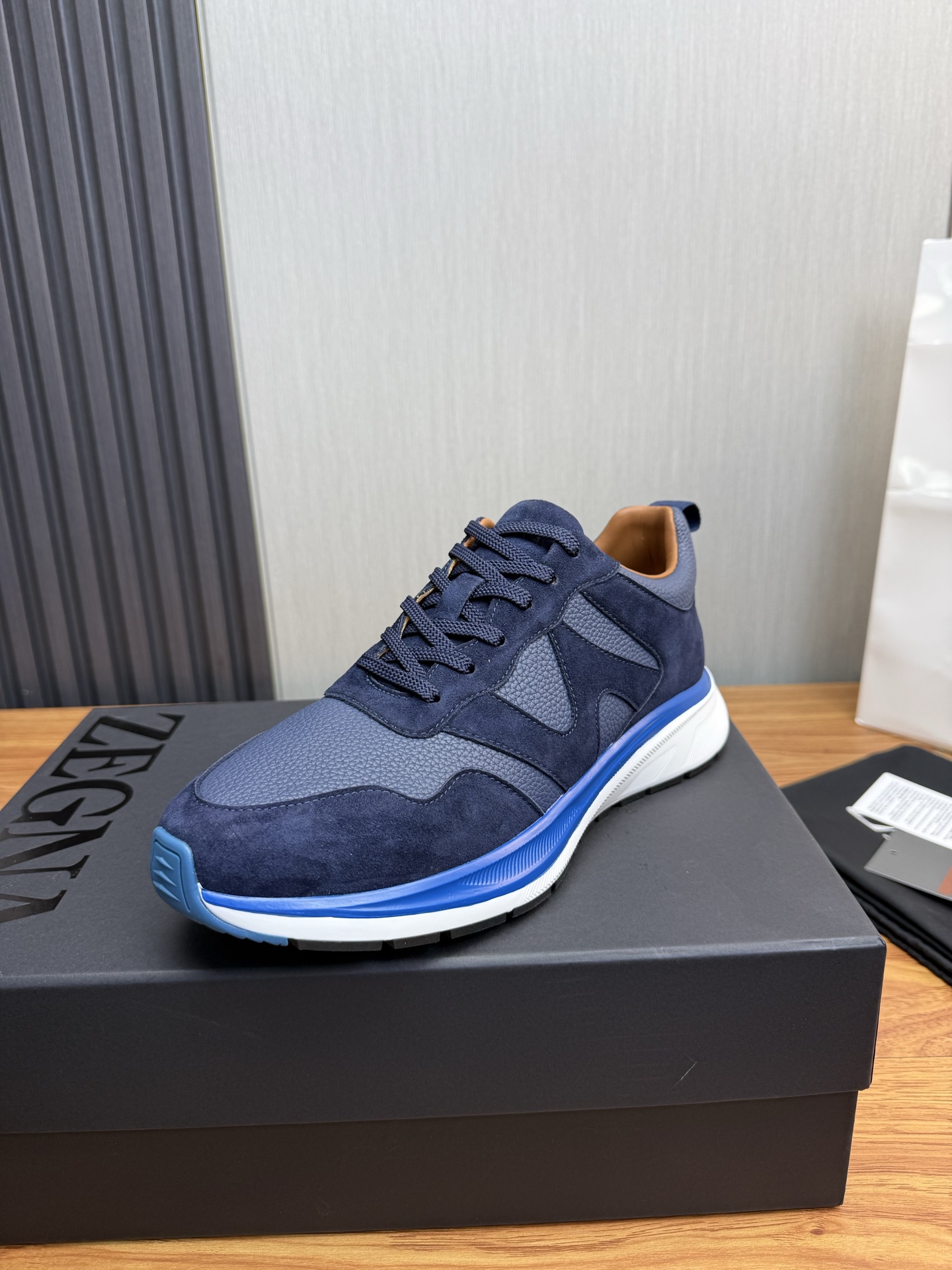 Zegna Men's Sneaker in Suede leather