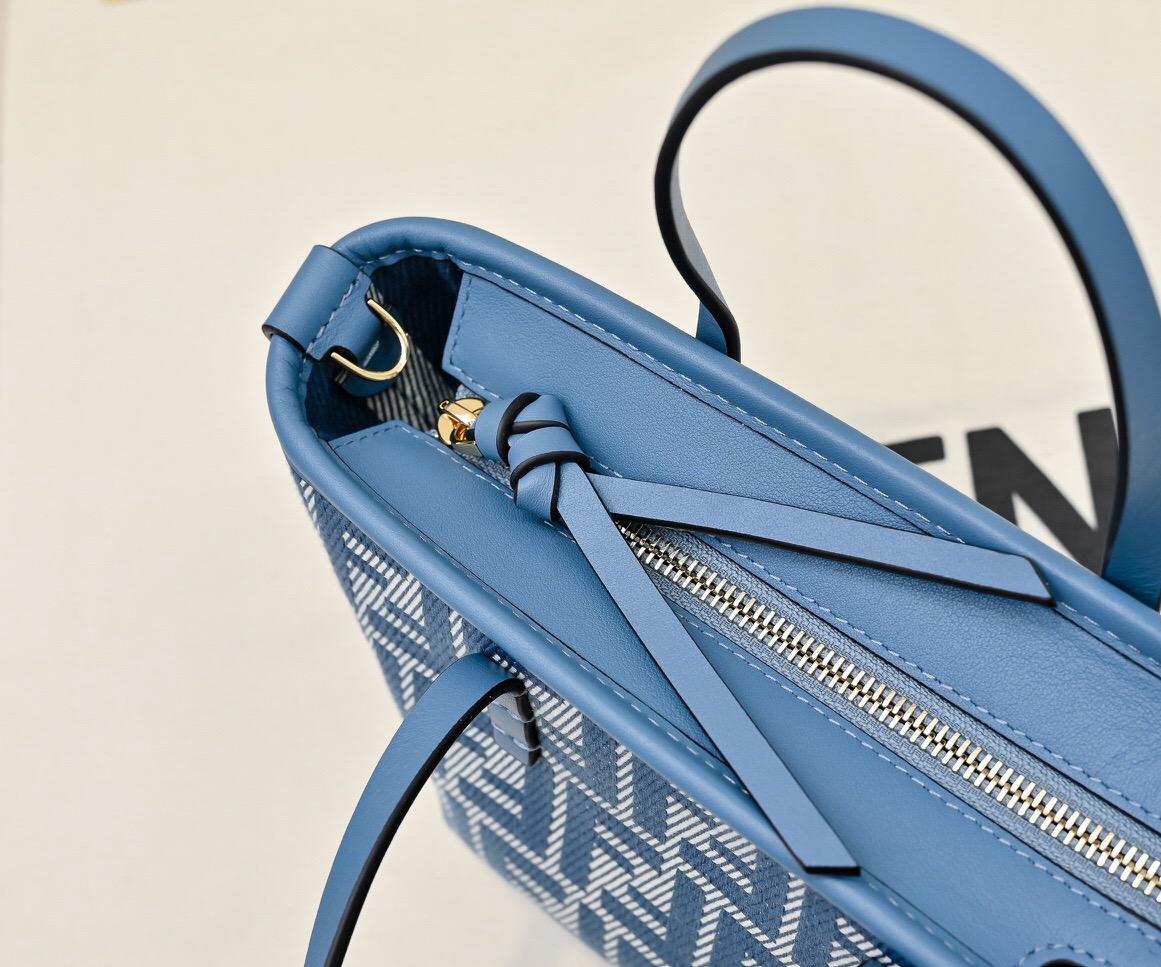 FENDI Roll Mini FF Denim jacquard mini Tote bag