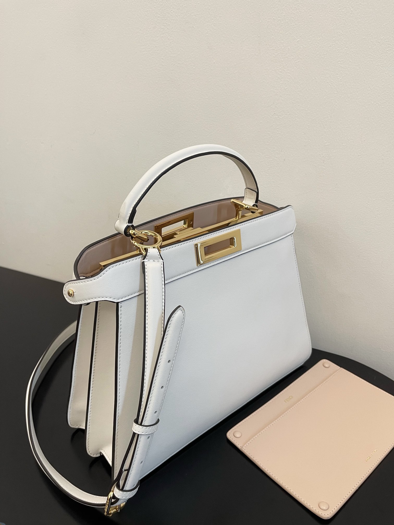 Fendi Iconic Peekaboo ISeeU Medium Leather Bag-White