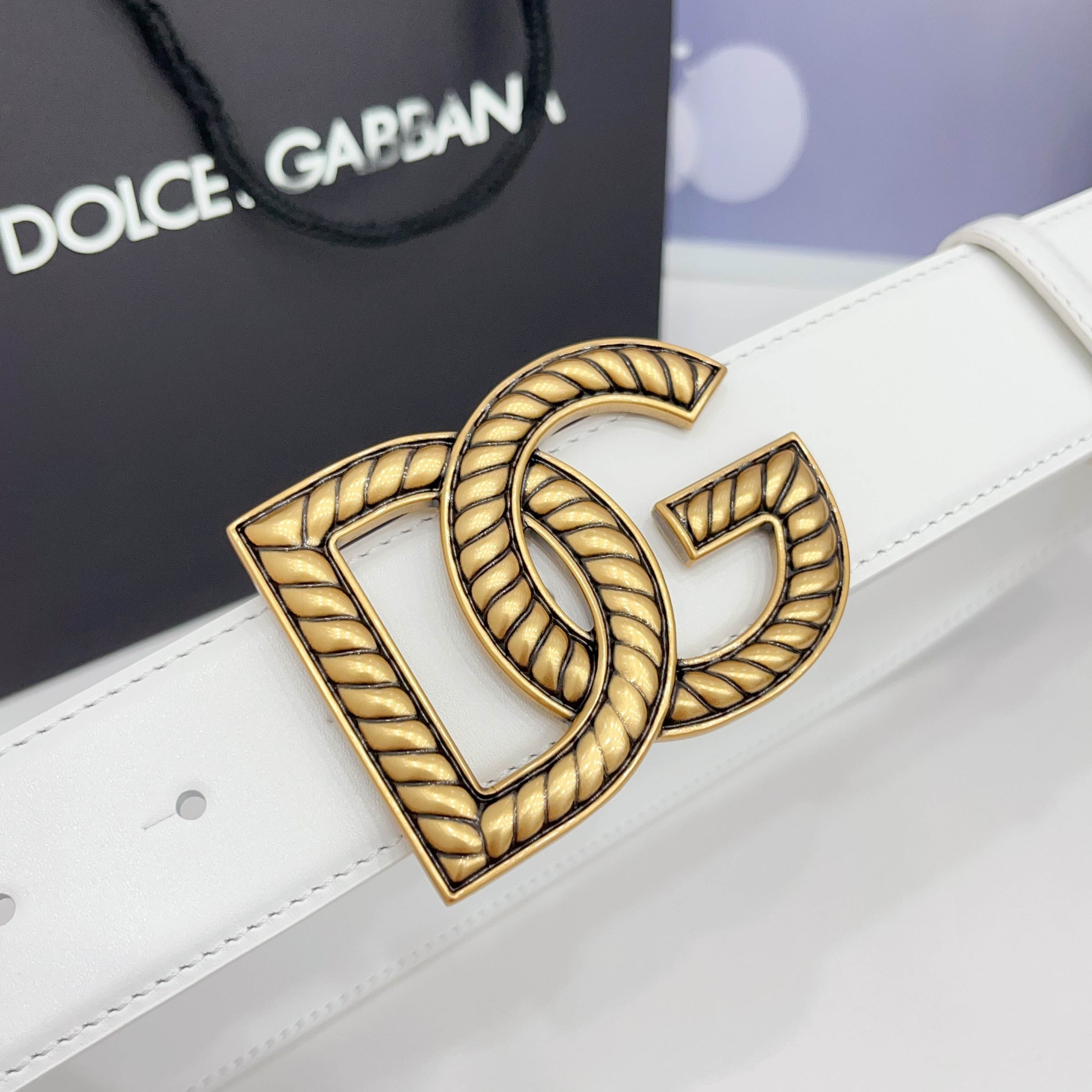 D&G Luxury DG Buckle leather Belt 4.0cm