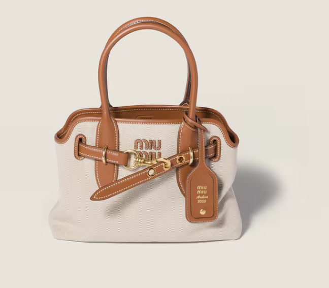 Miu Miu Aventure canvas and leather bag 5BA292