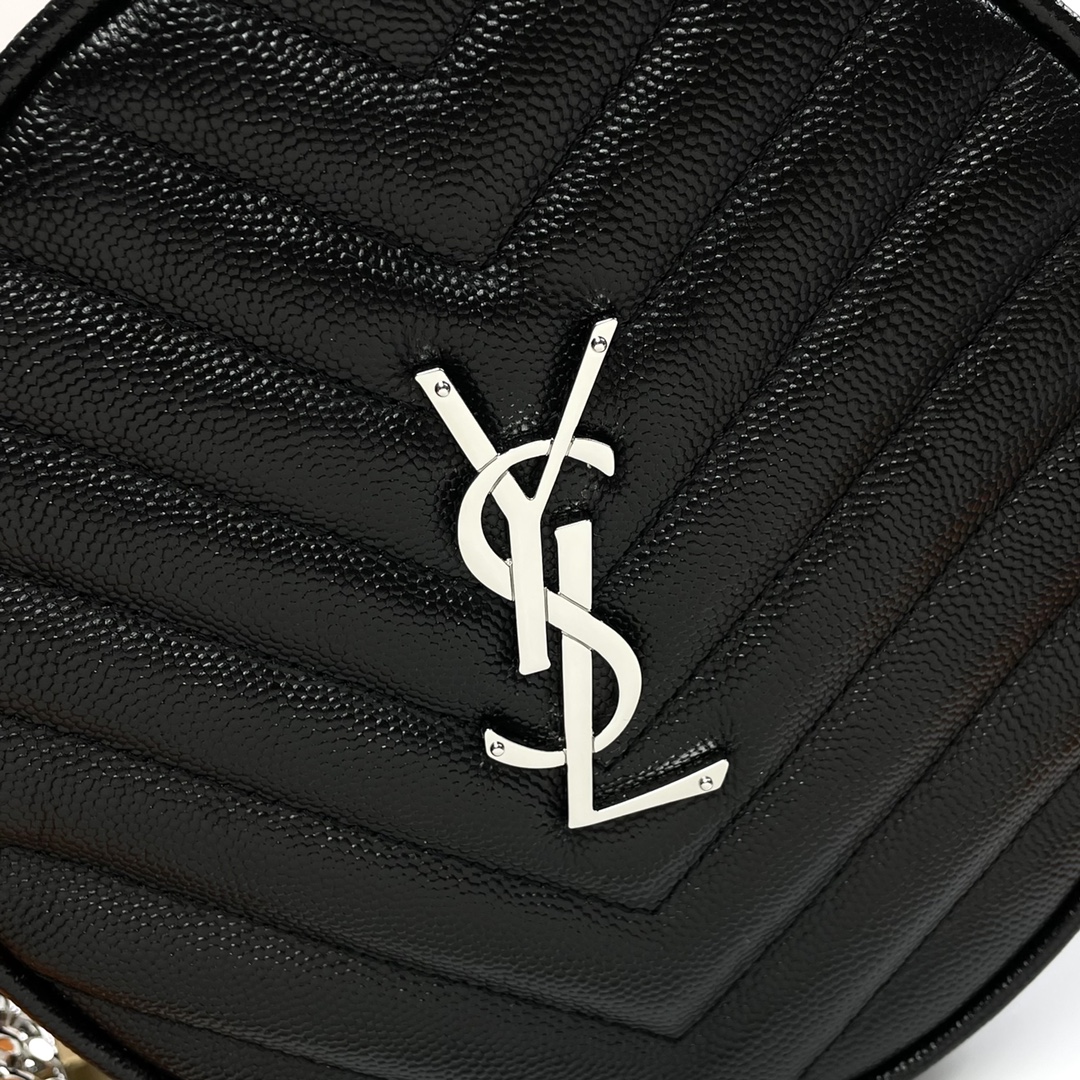 Saint Laurent new Vinyle caviar small round bag