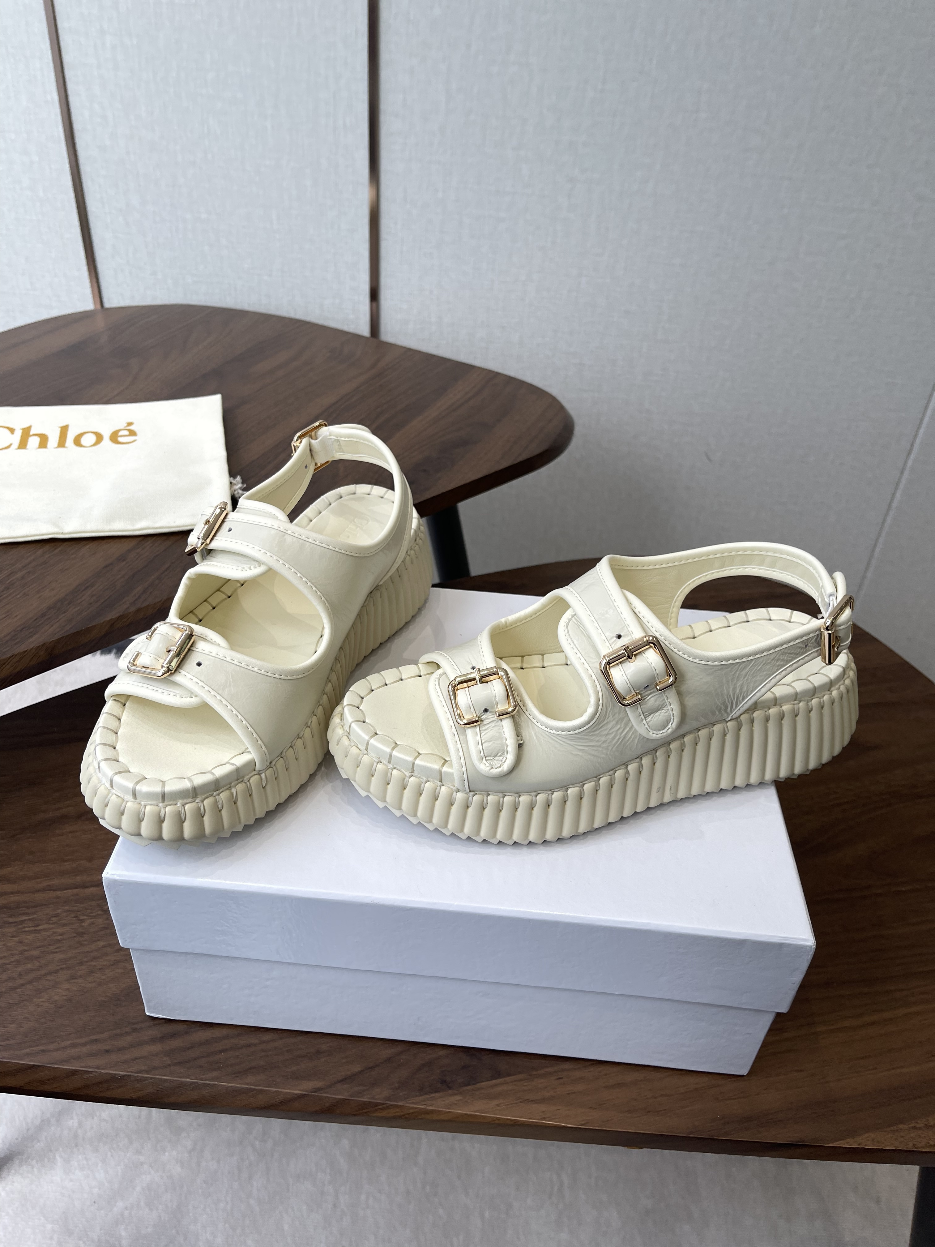 Chloe Nama Wedge Sandals