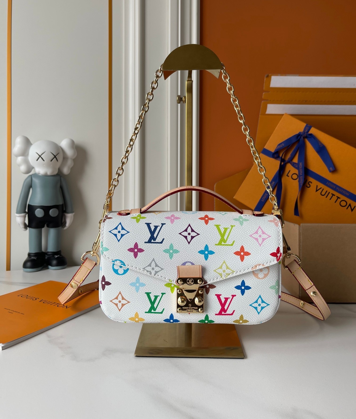 Louis Vuitton x Takashi Murakami Monogram Multicolore Pochette Metis Satchel Handle Crossbody Bag - KAIROO