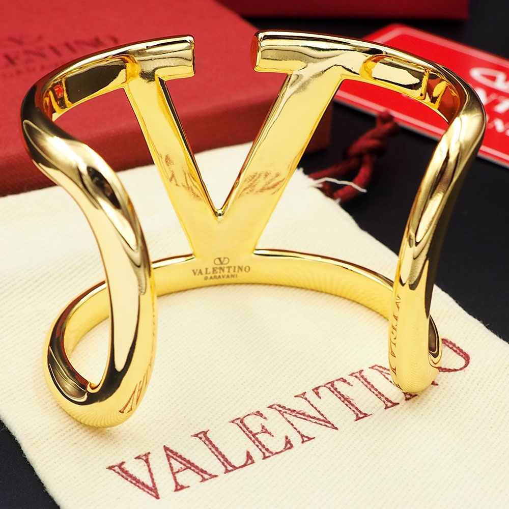 Valentino Gold Wide Open Bracelet