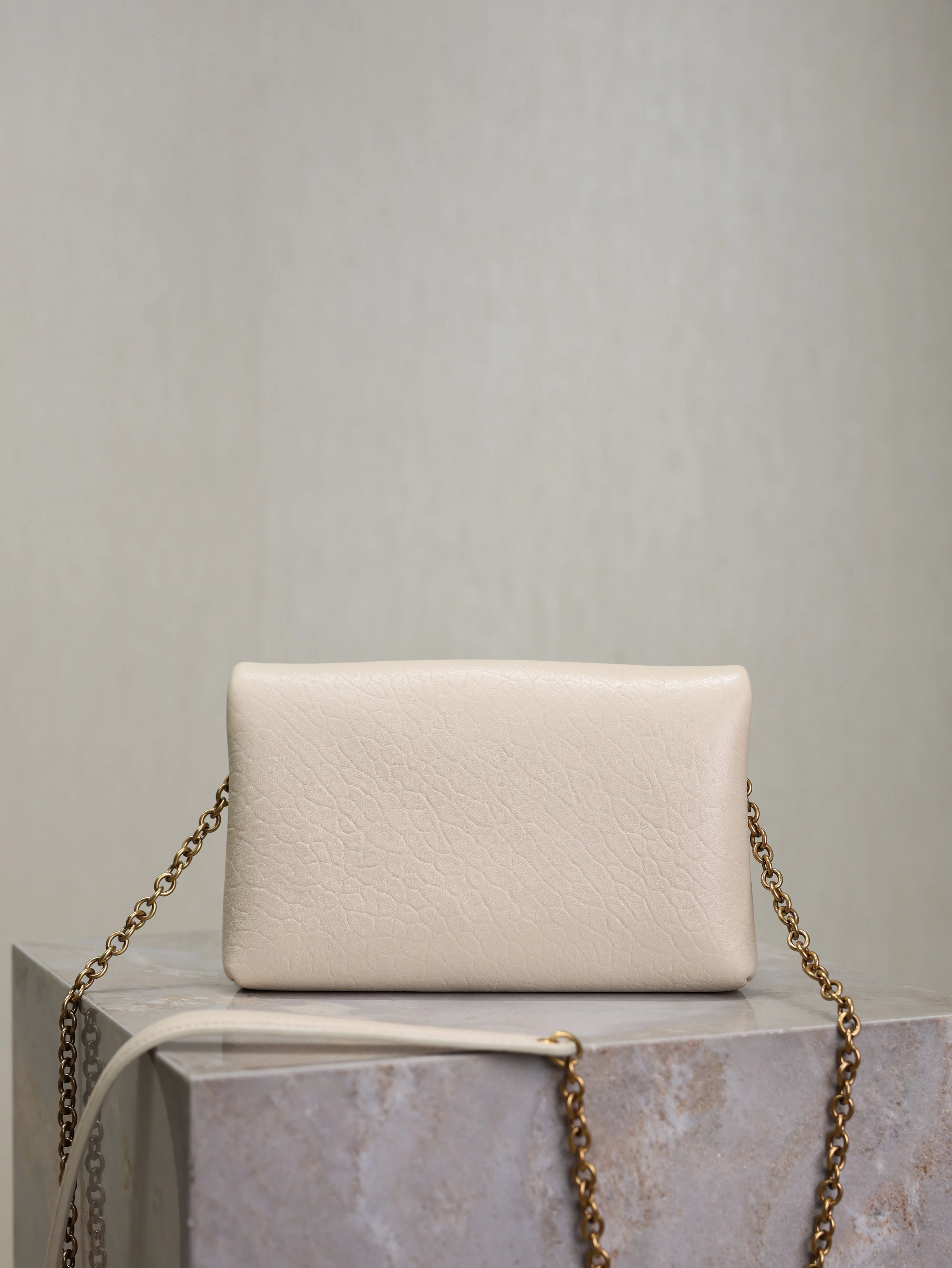 Saint Laurent YSL  Calypso Bag 19cm White Elephant Leather